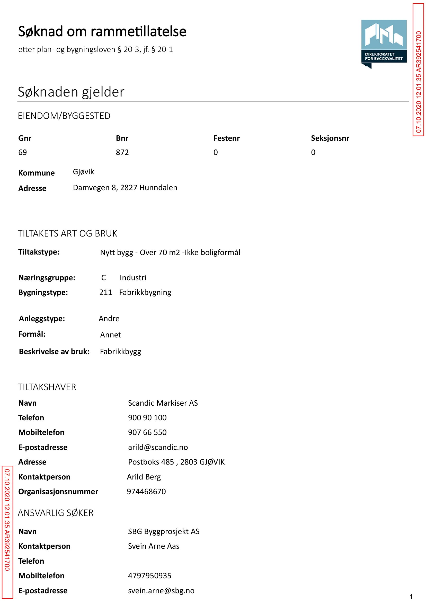 Søknad om rammetillatelse