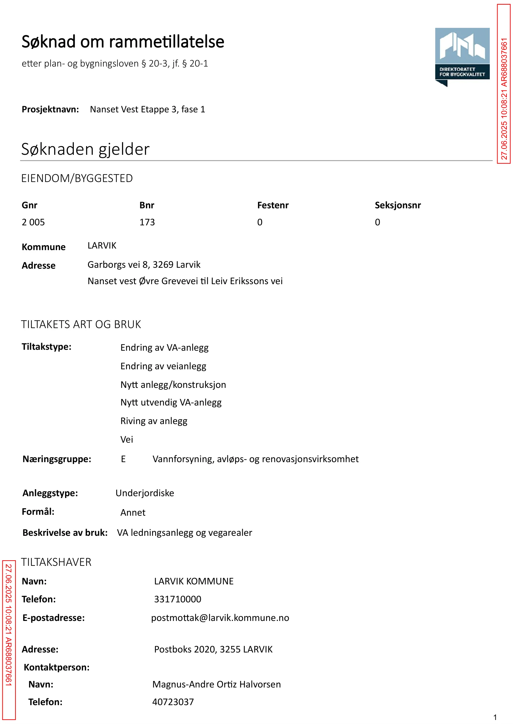 Søknad om rammetillatelse
