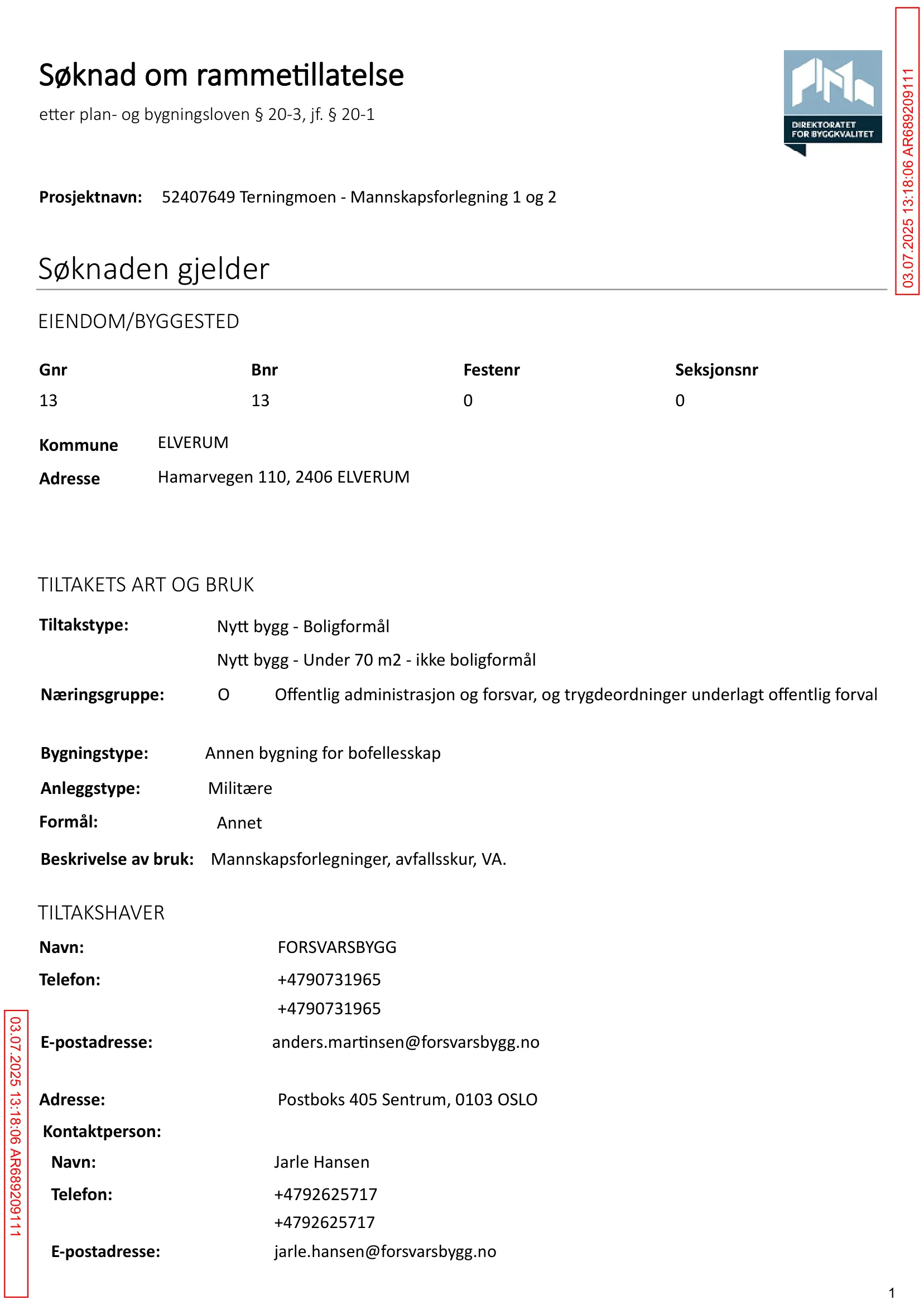 Søknad om rammetillatelse