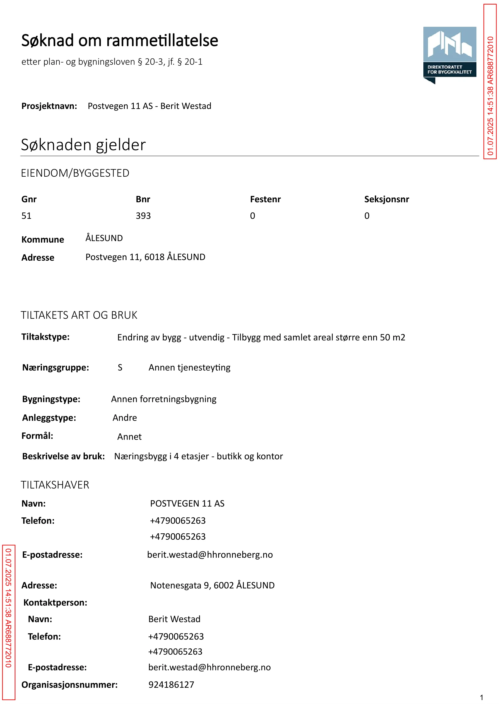 Søknad om rammetillatelse