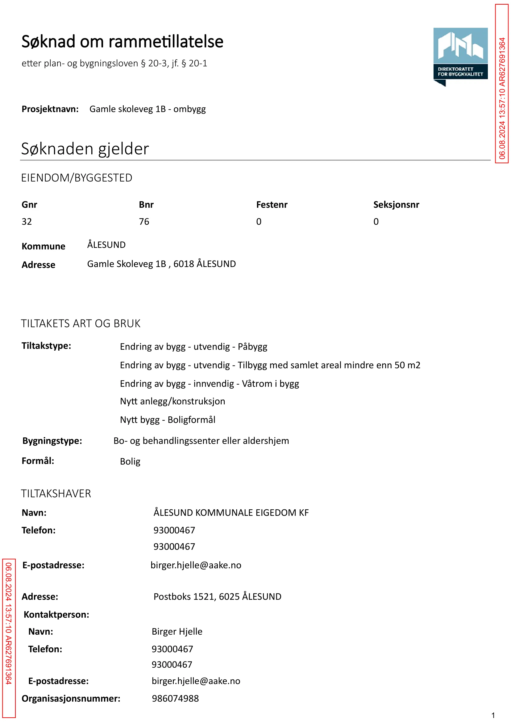 Søknad om rammetillatelse