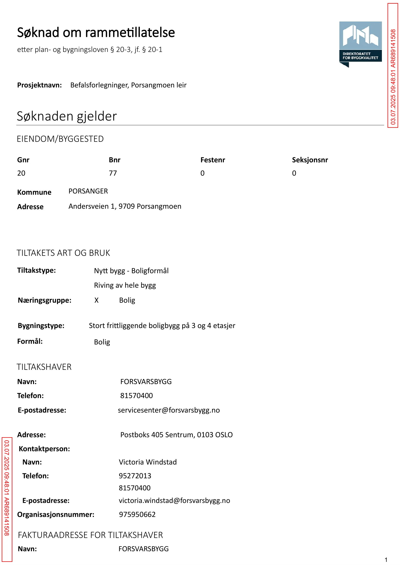 Søknad om rammetillatelse