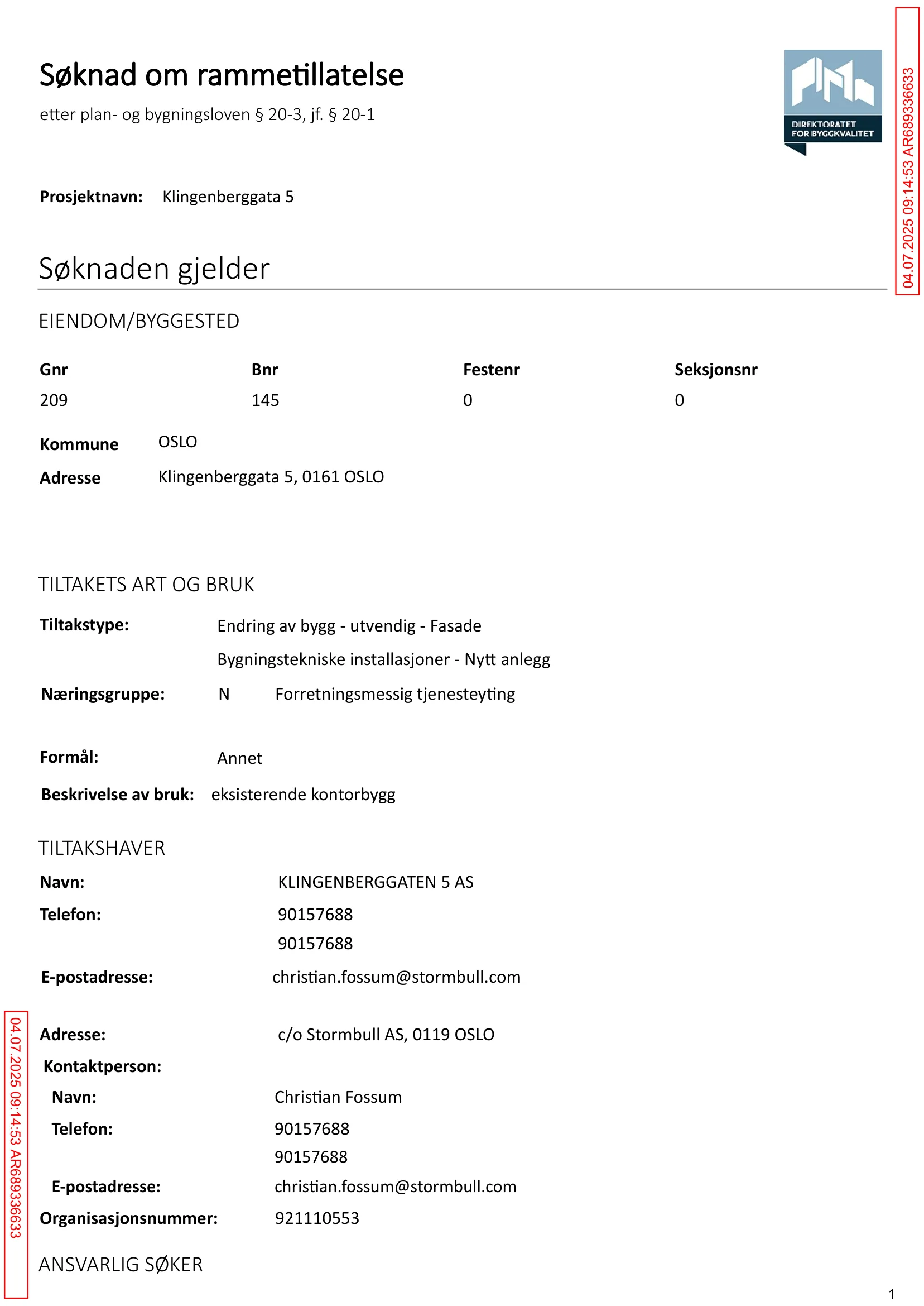 Søknad om rammetillatelse