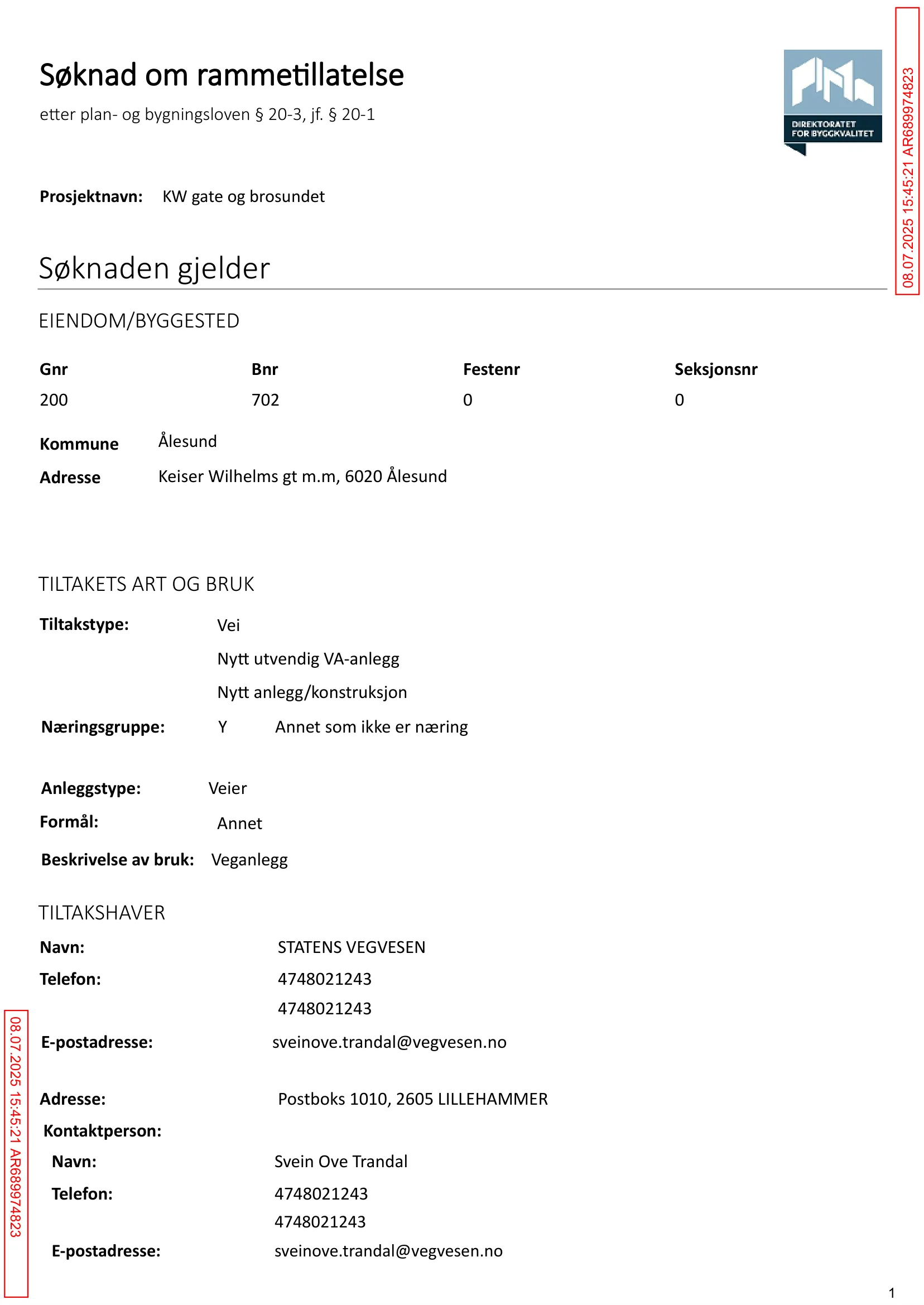 Søknad om rammetillatelse