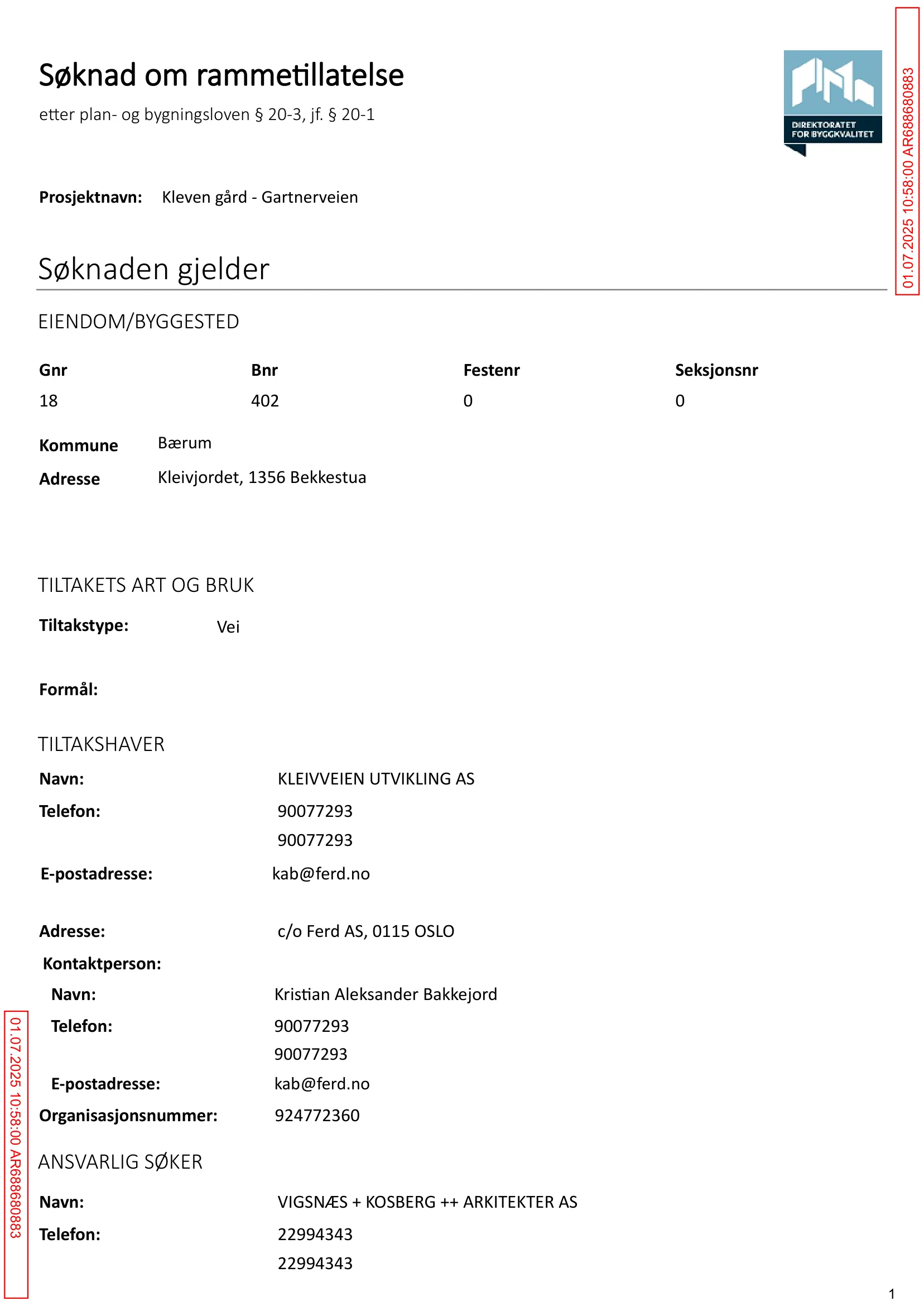 Søknad om rammetillatelse