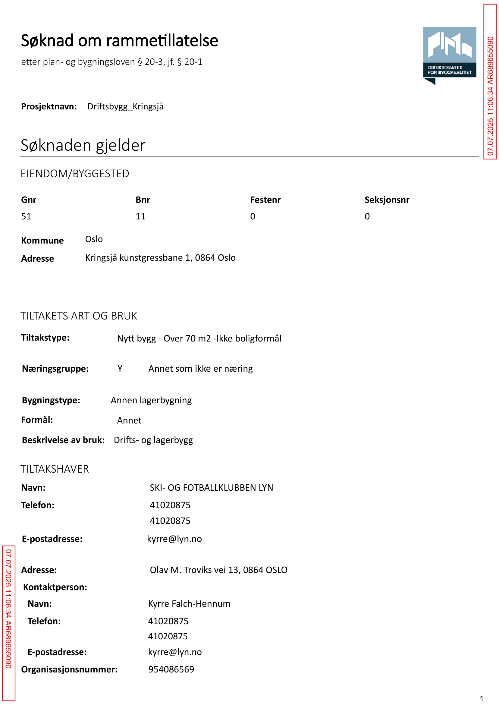 Søknad om rammetillatelse