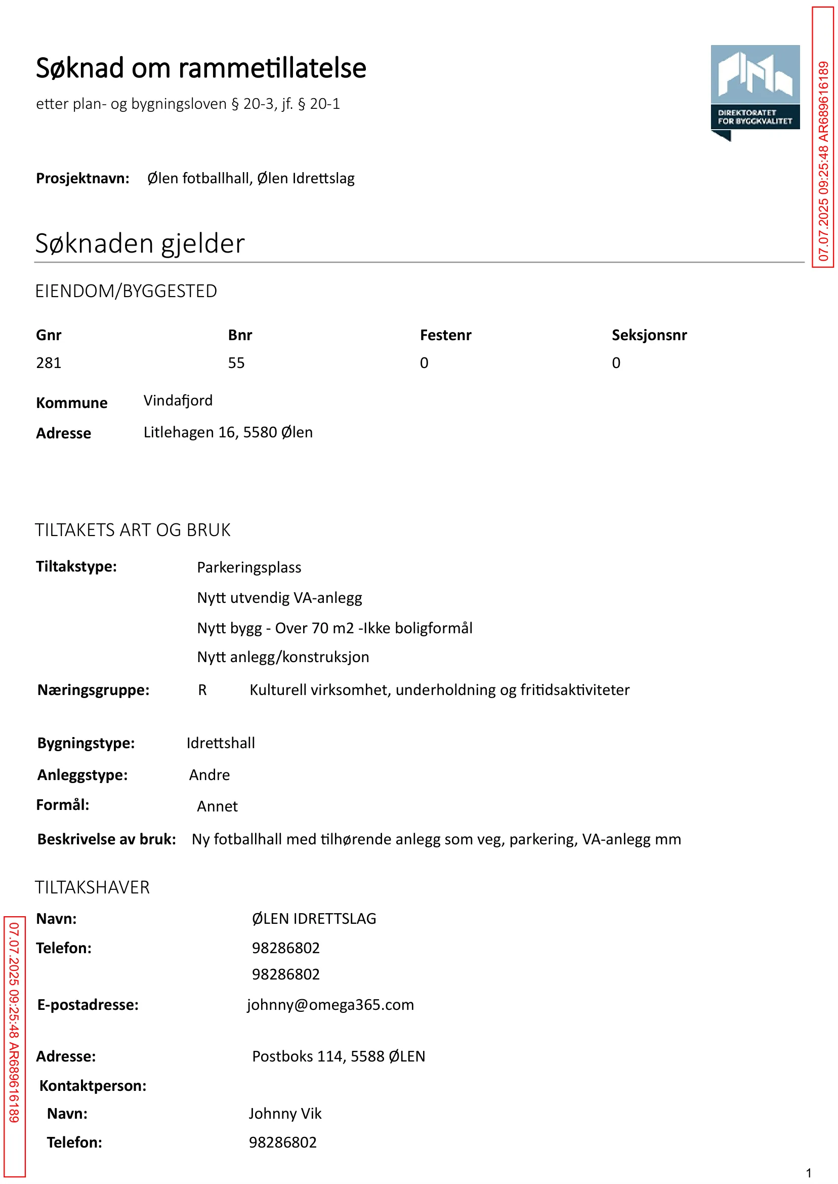 Søknad om rammetillatelse