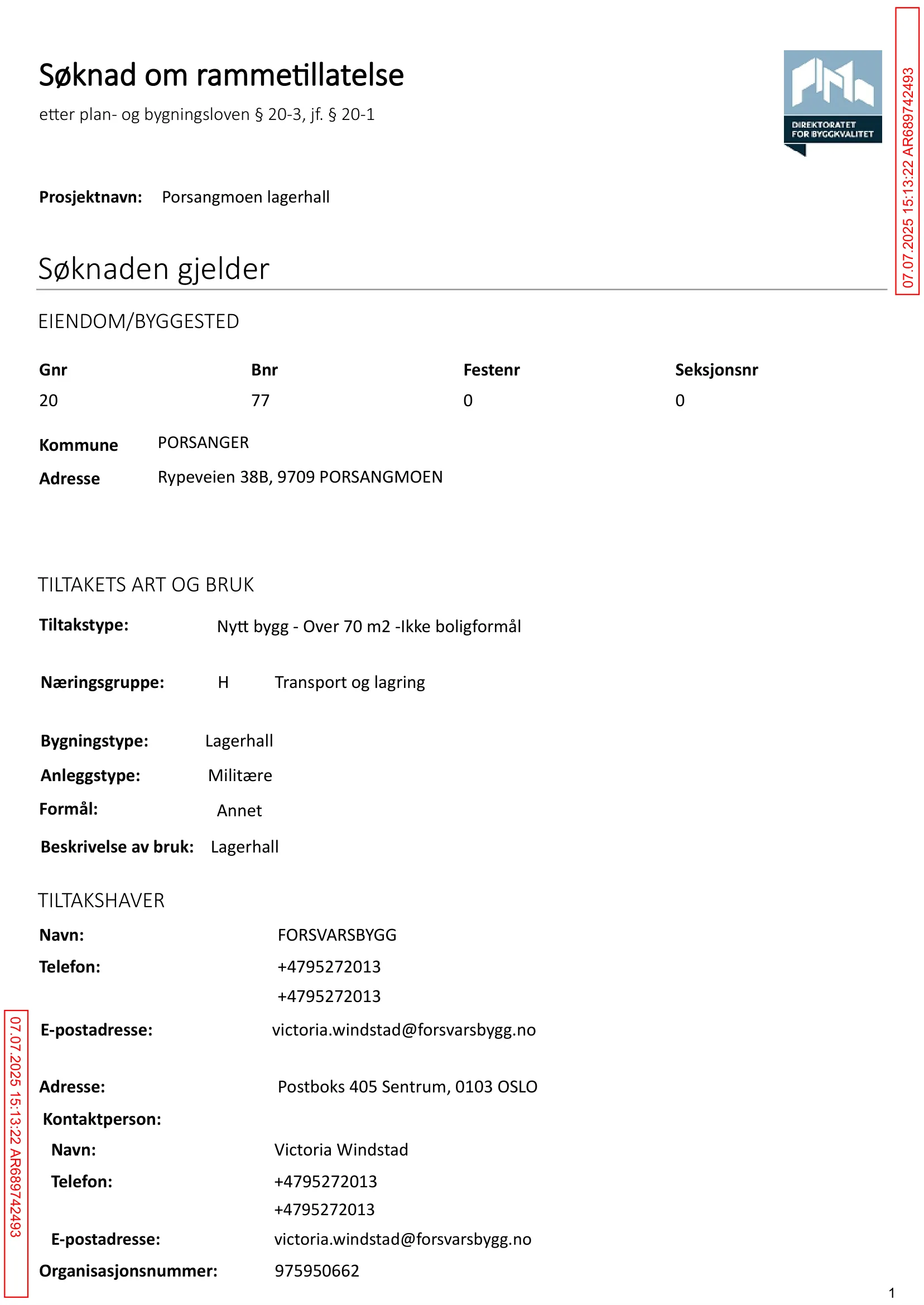 Søknad om rammetillatelse