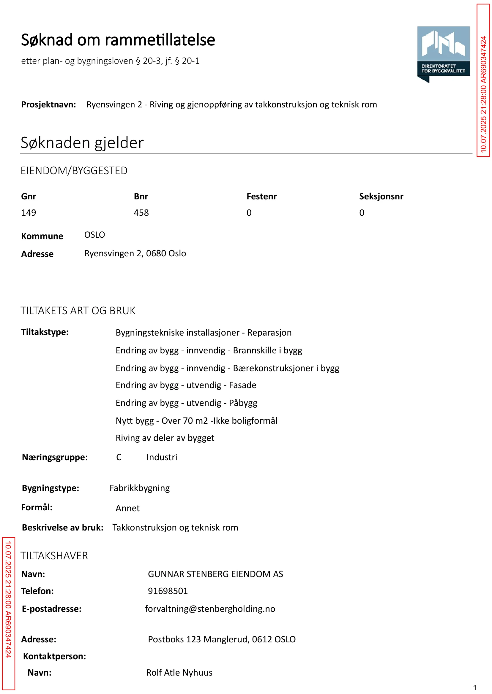 Søknad om rammetillatelse