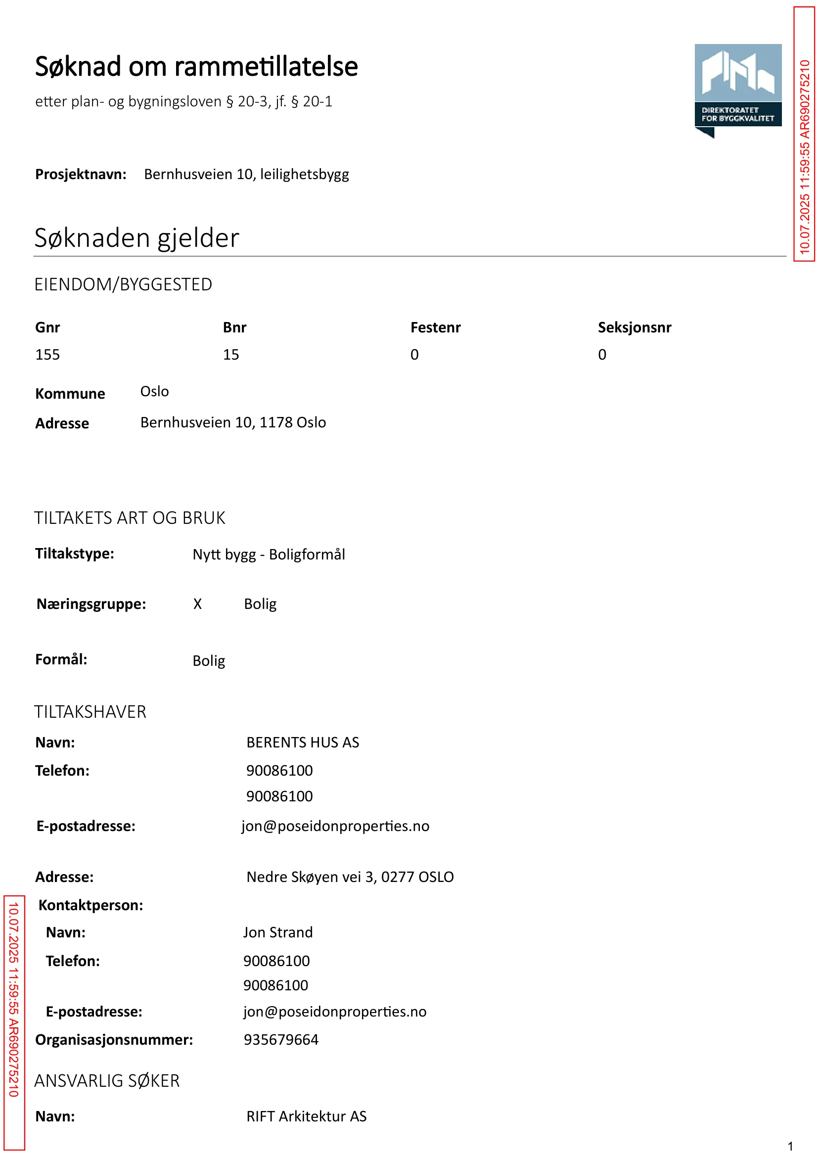 Søknad om rammetillatelse