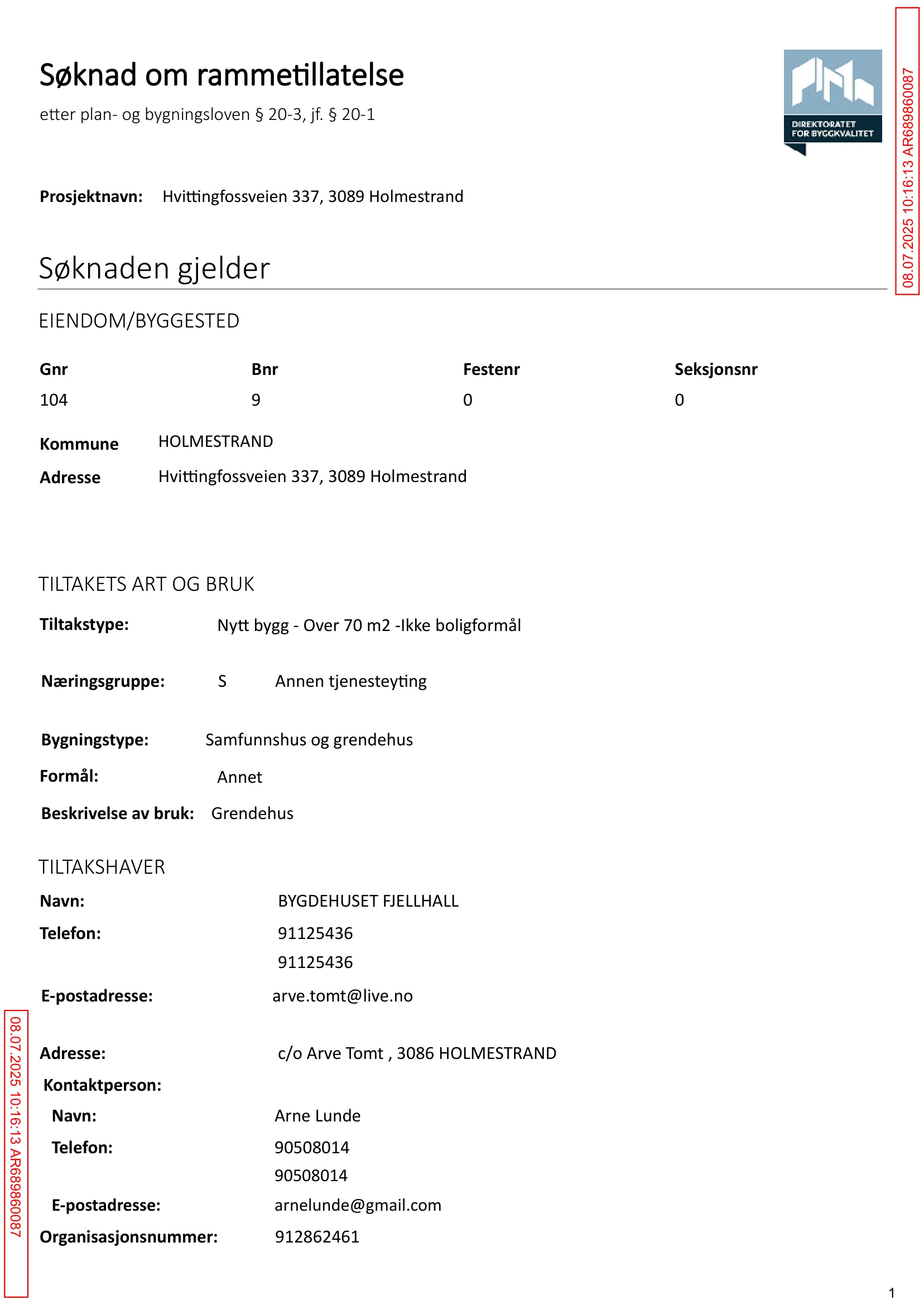 Søknad om rammetillatelse