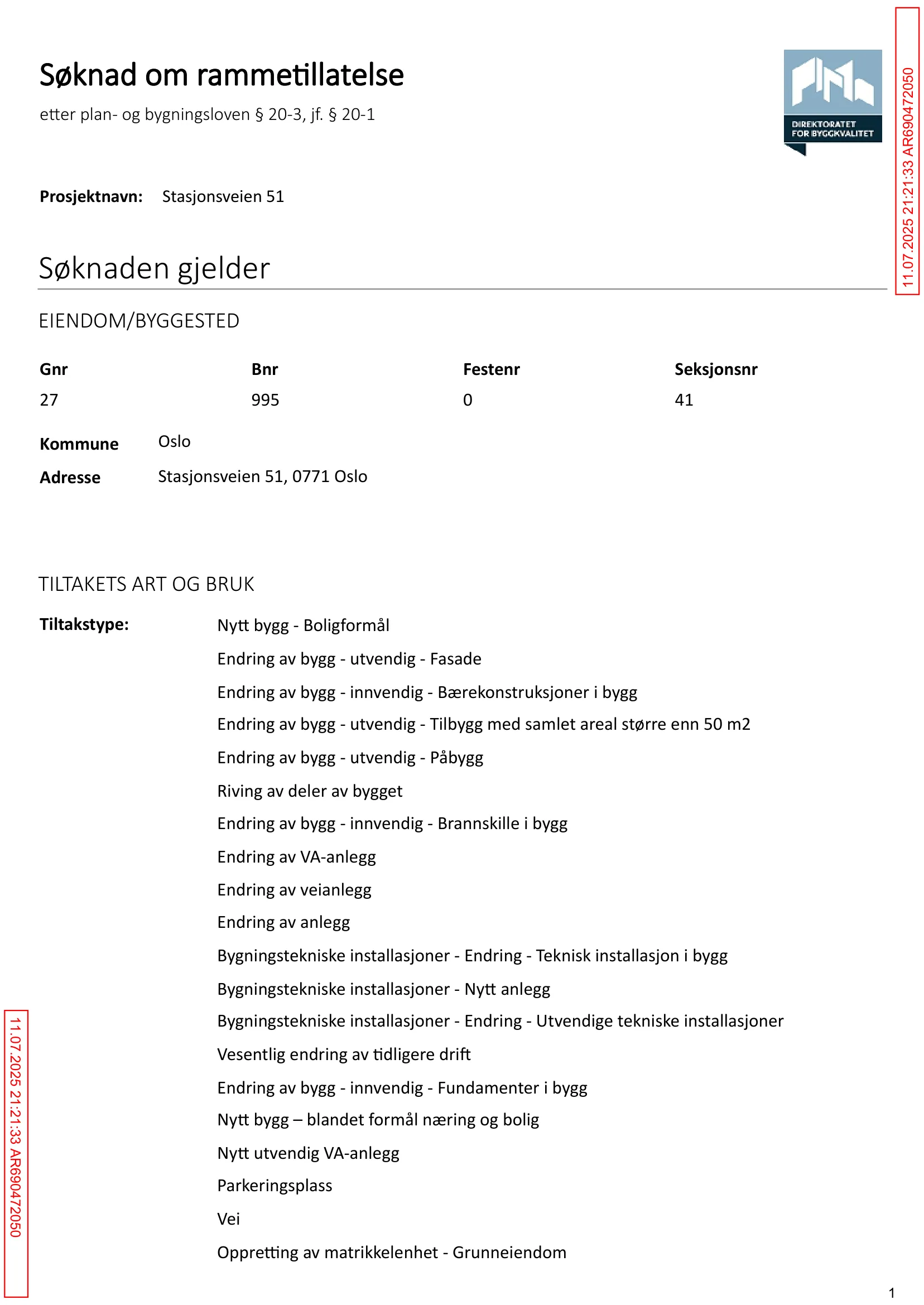Søknad om rammetillatelse