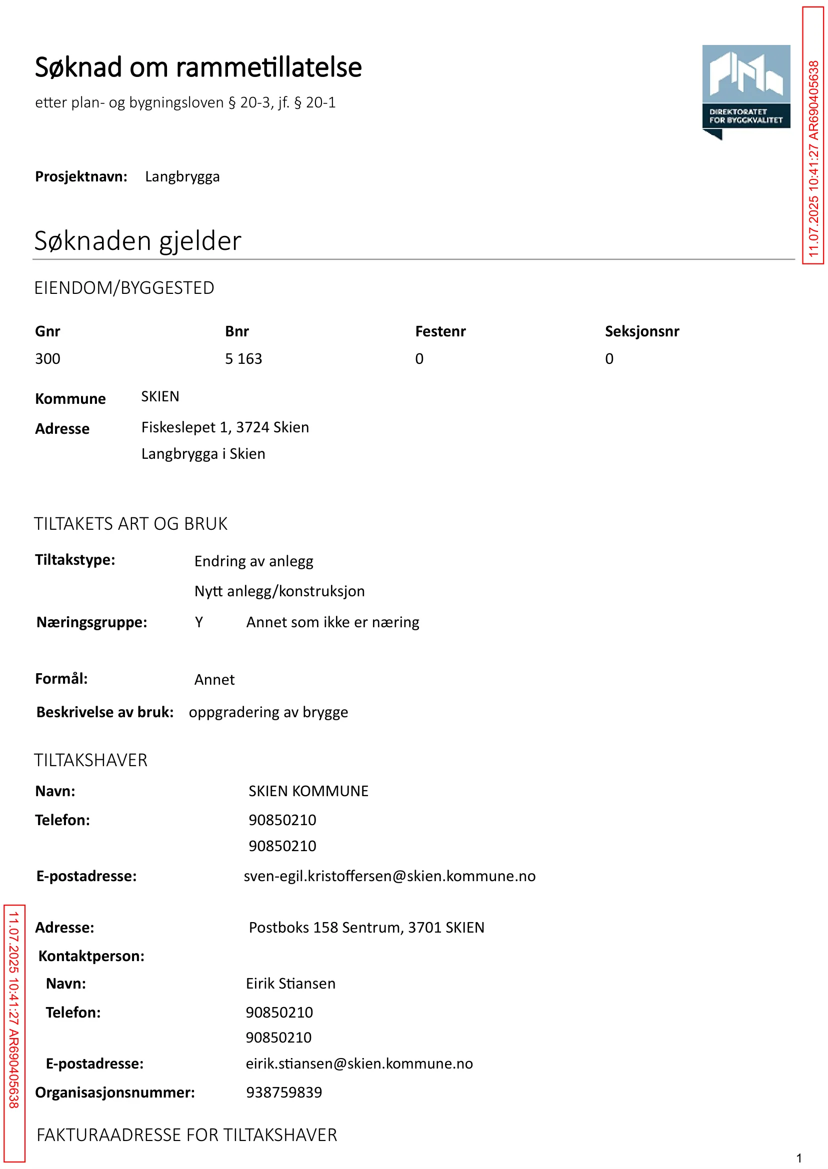 Søknad om rammetillatelse