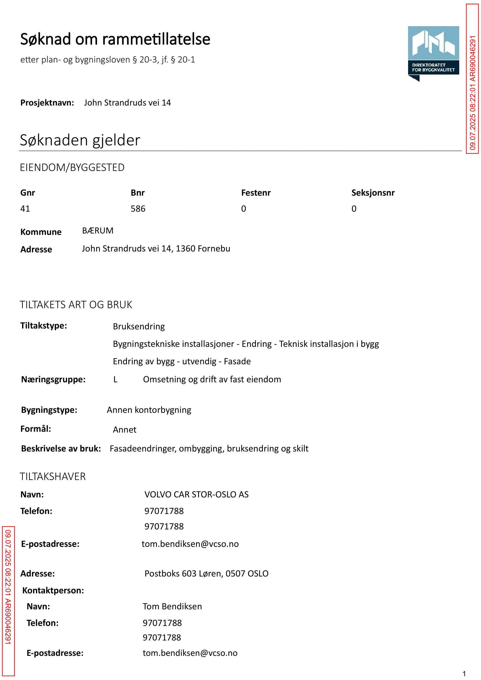Søknad om rammetillatelse