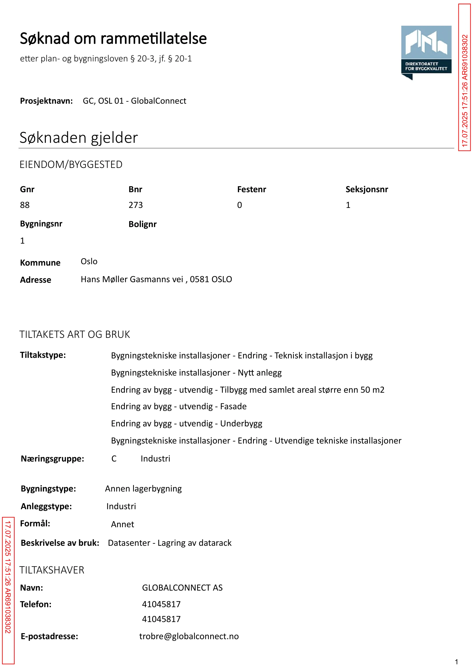 Søknad om rammetillatelse