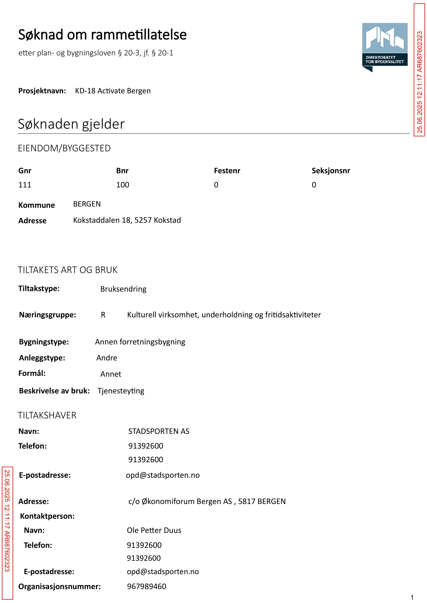 Søknad om rammetillatelse