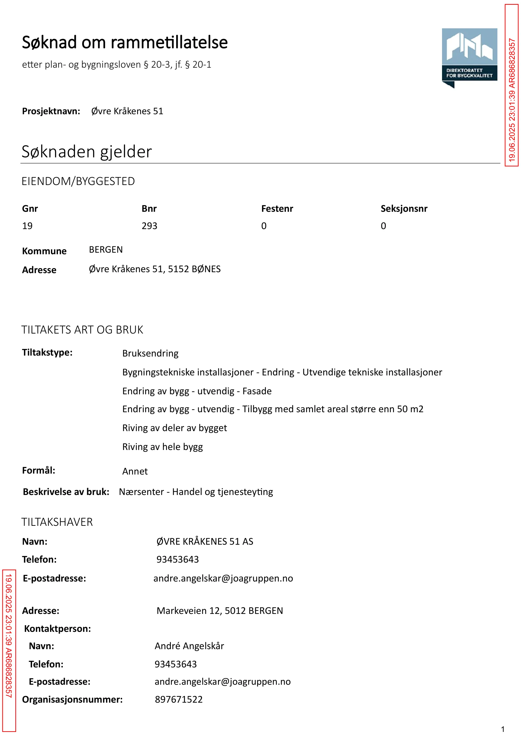 Søknad om rammetillatelse