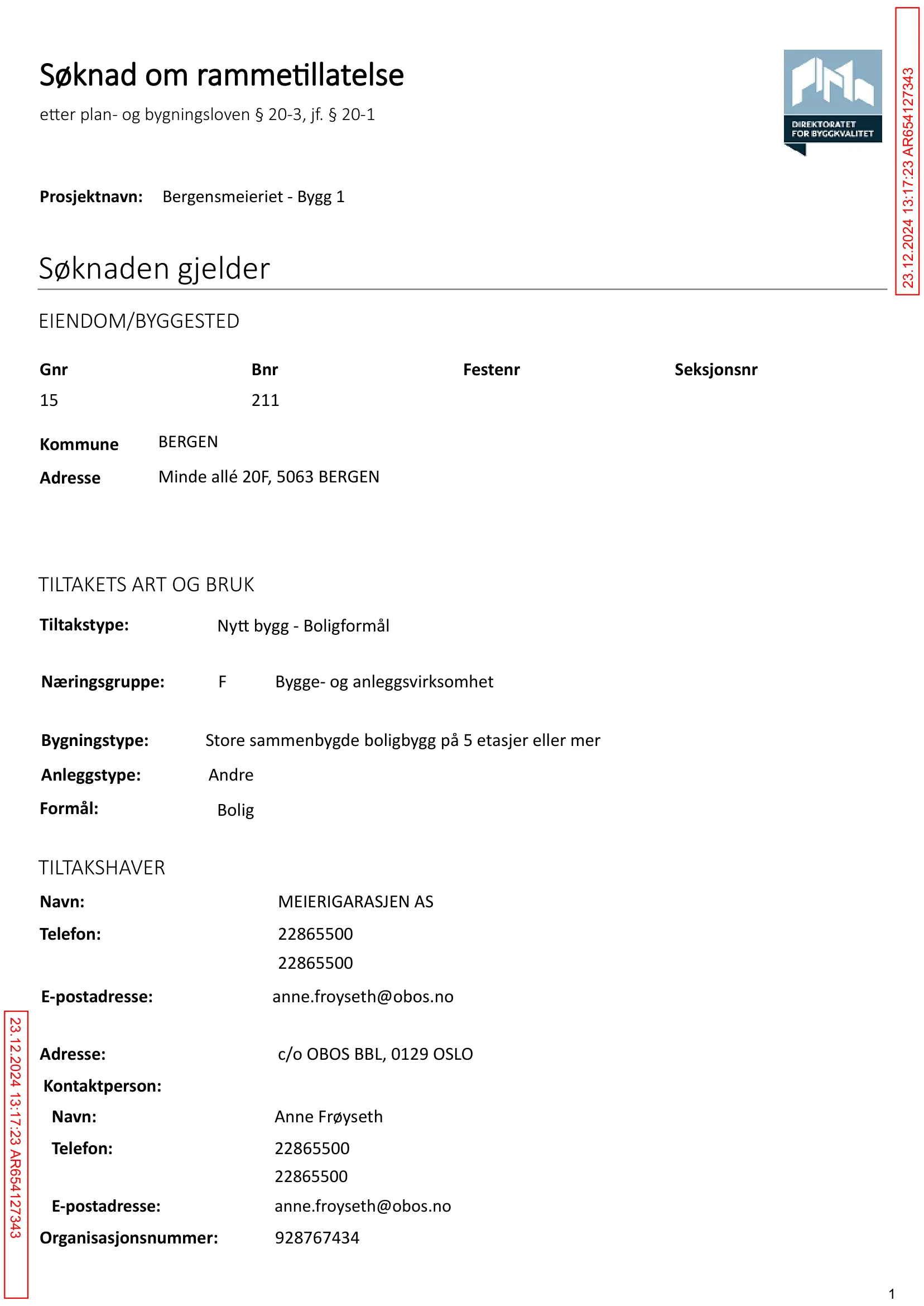 Søknad om rammetillatelse