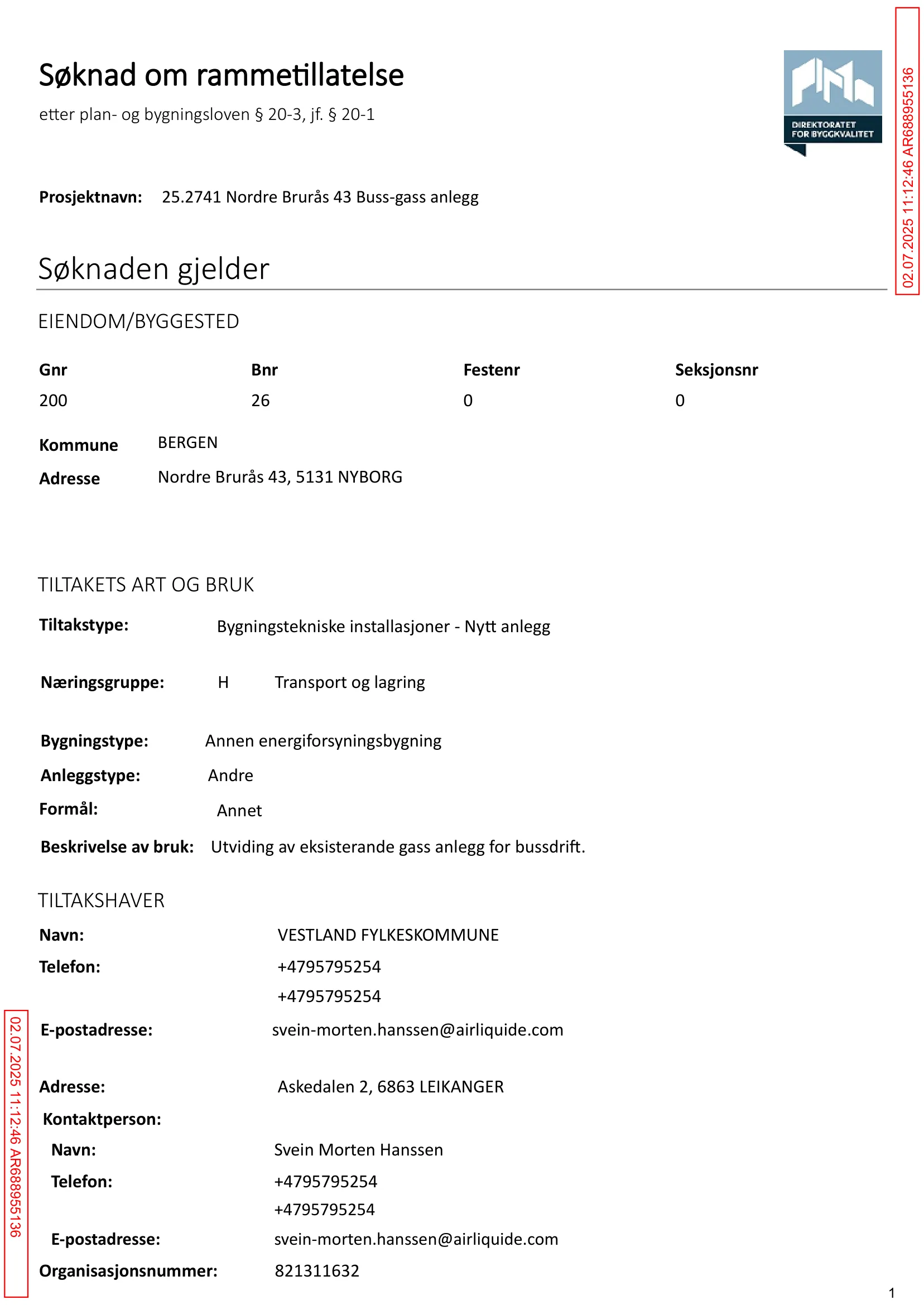 Søknad om rammetillatelse