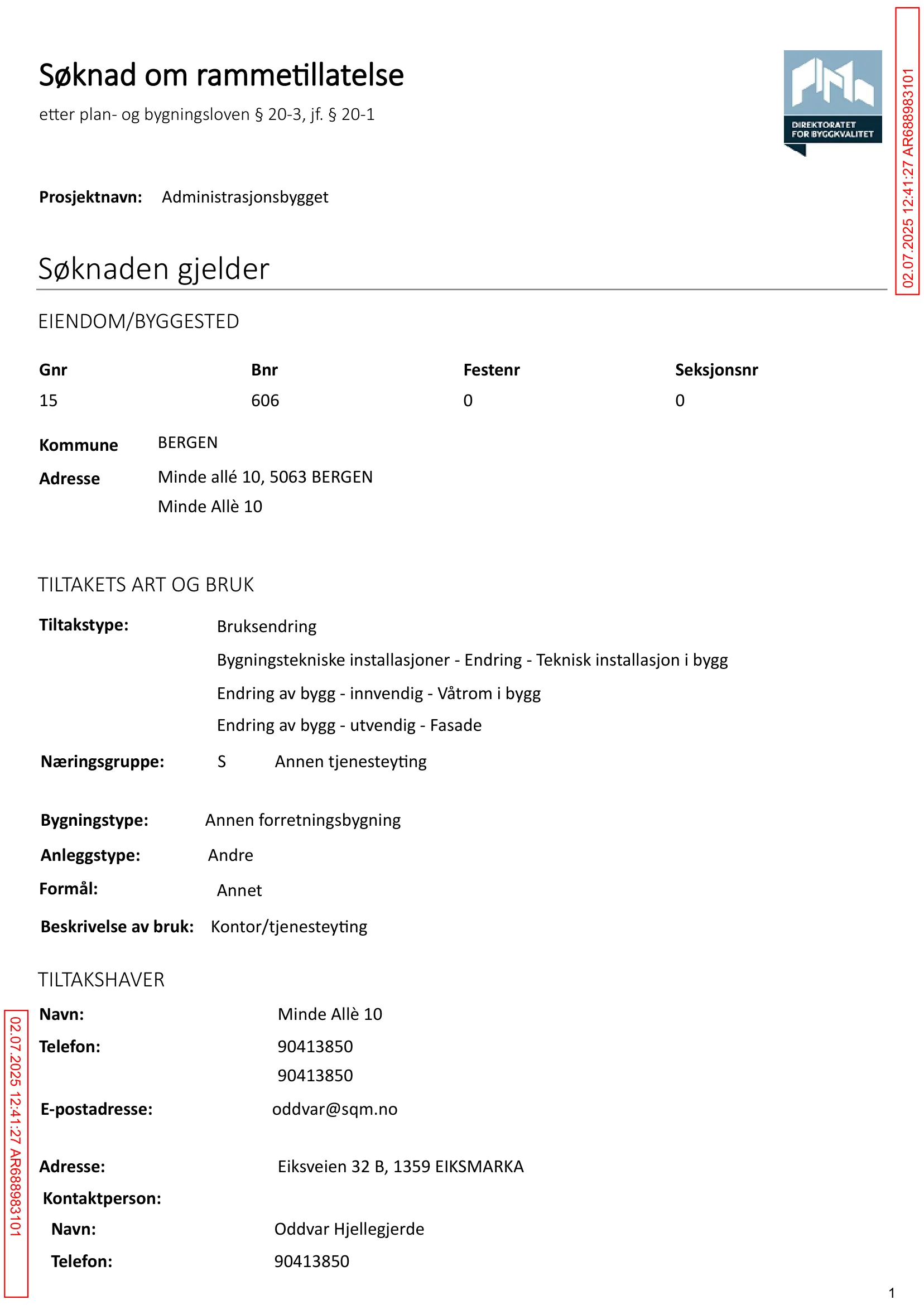 Søknad om rammetillatelse