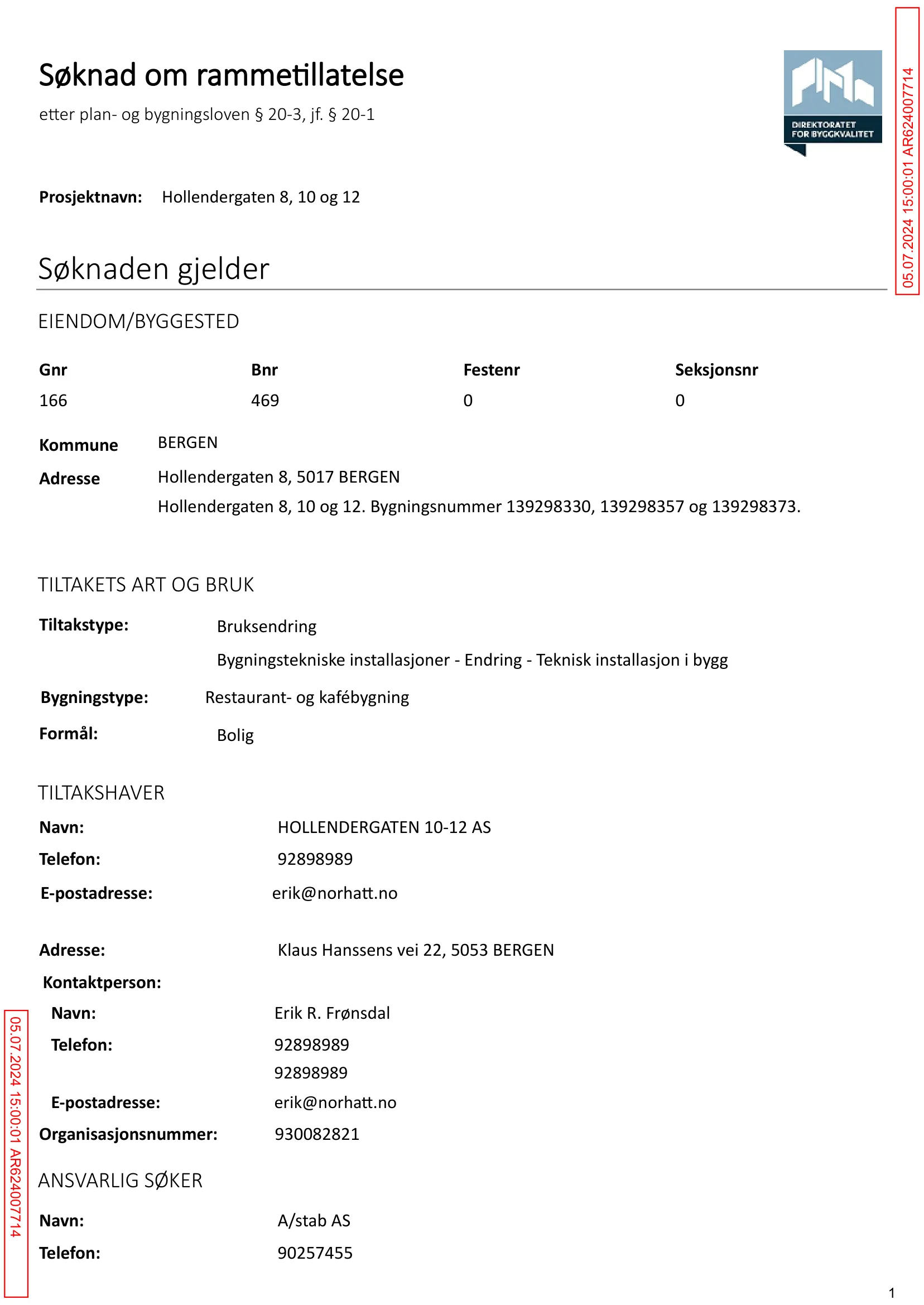 Søknad om rammetillatelse