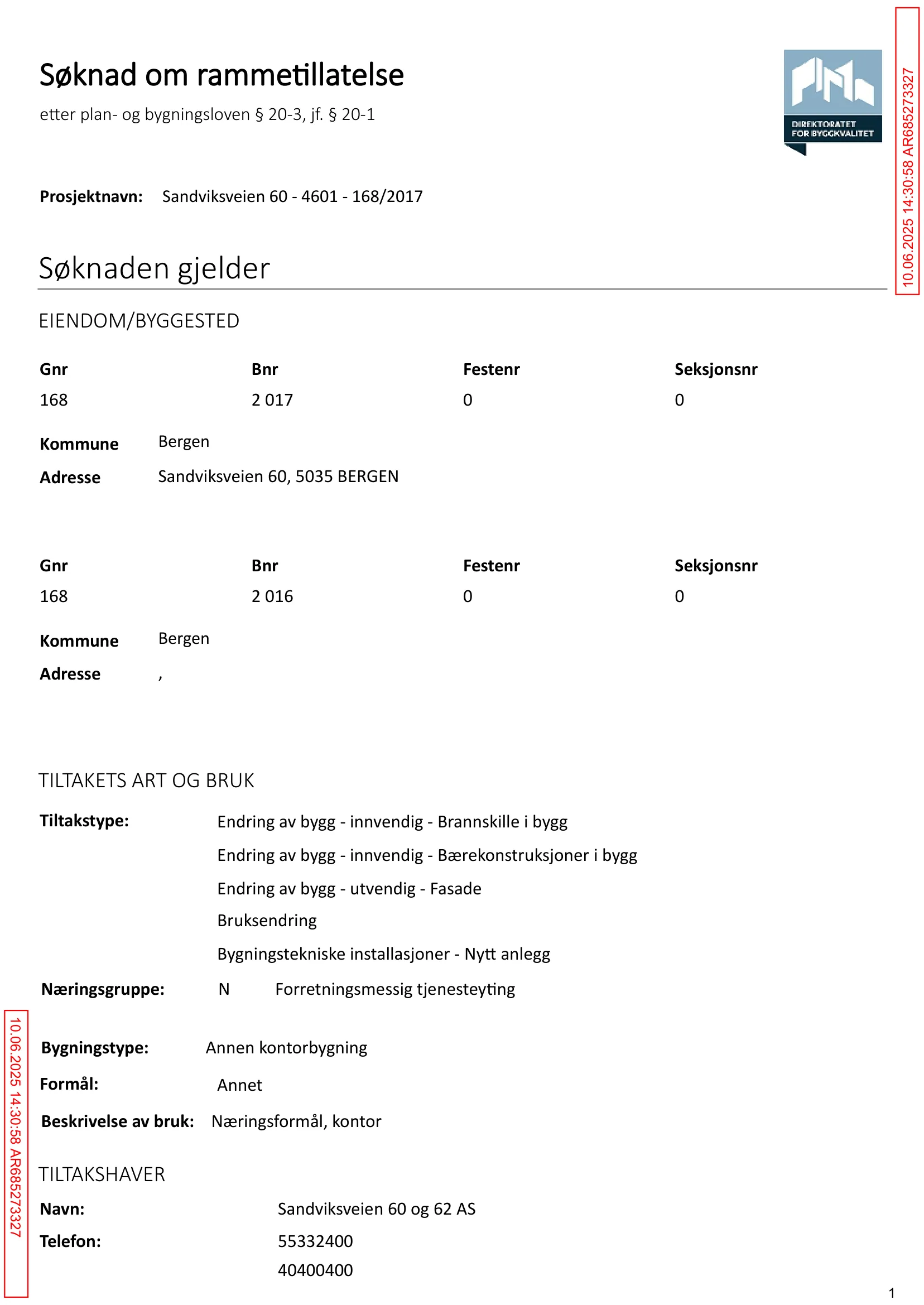 Søknad om rammetillatelse