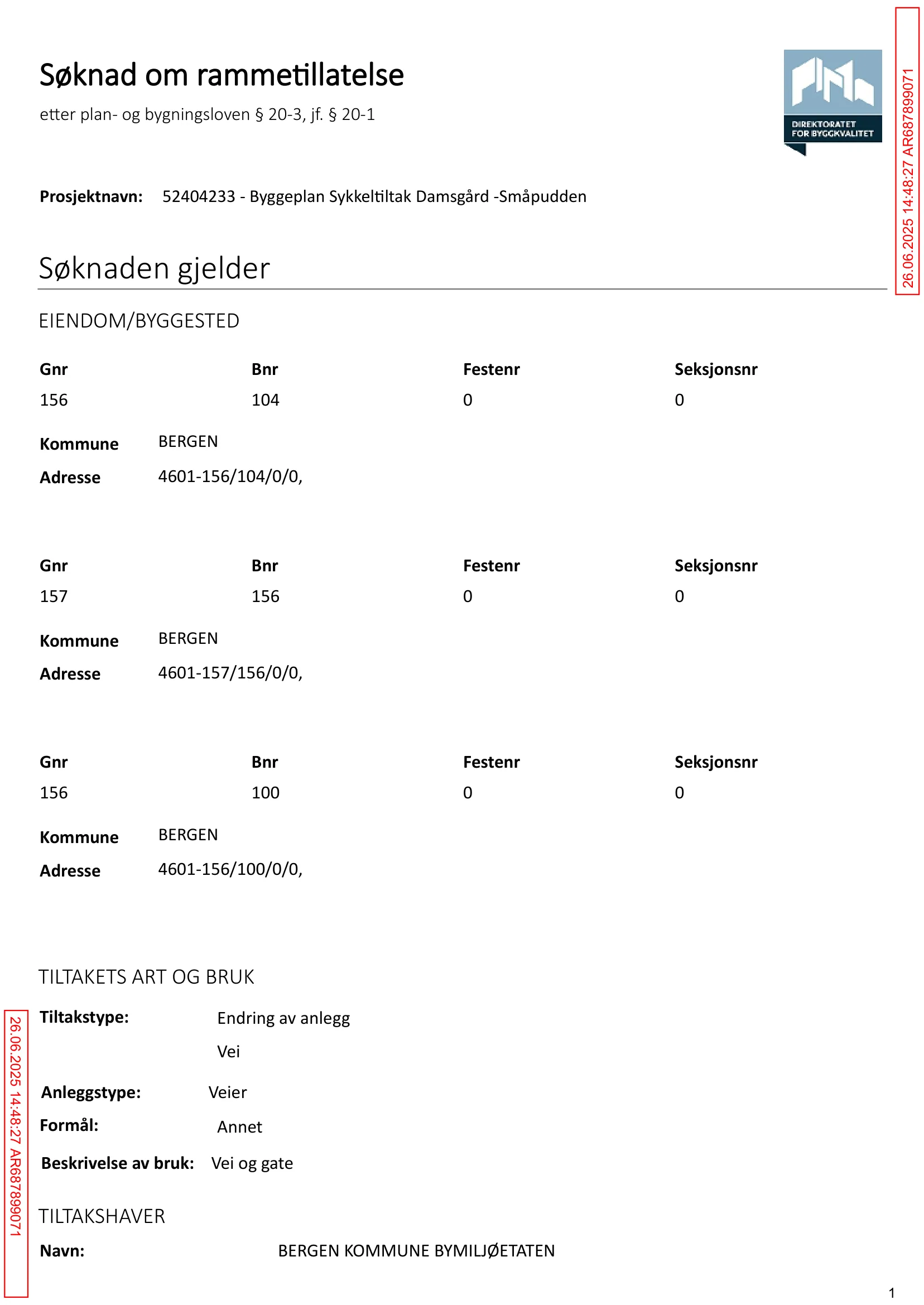 Søknad om rammetillatelse
