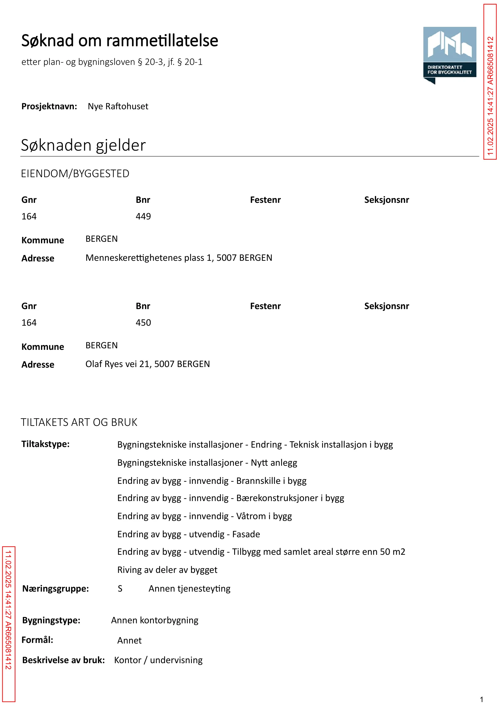 Søknad om rammetillatelse