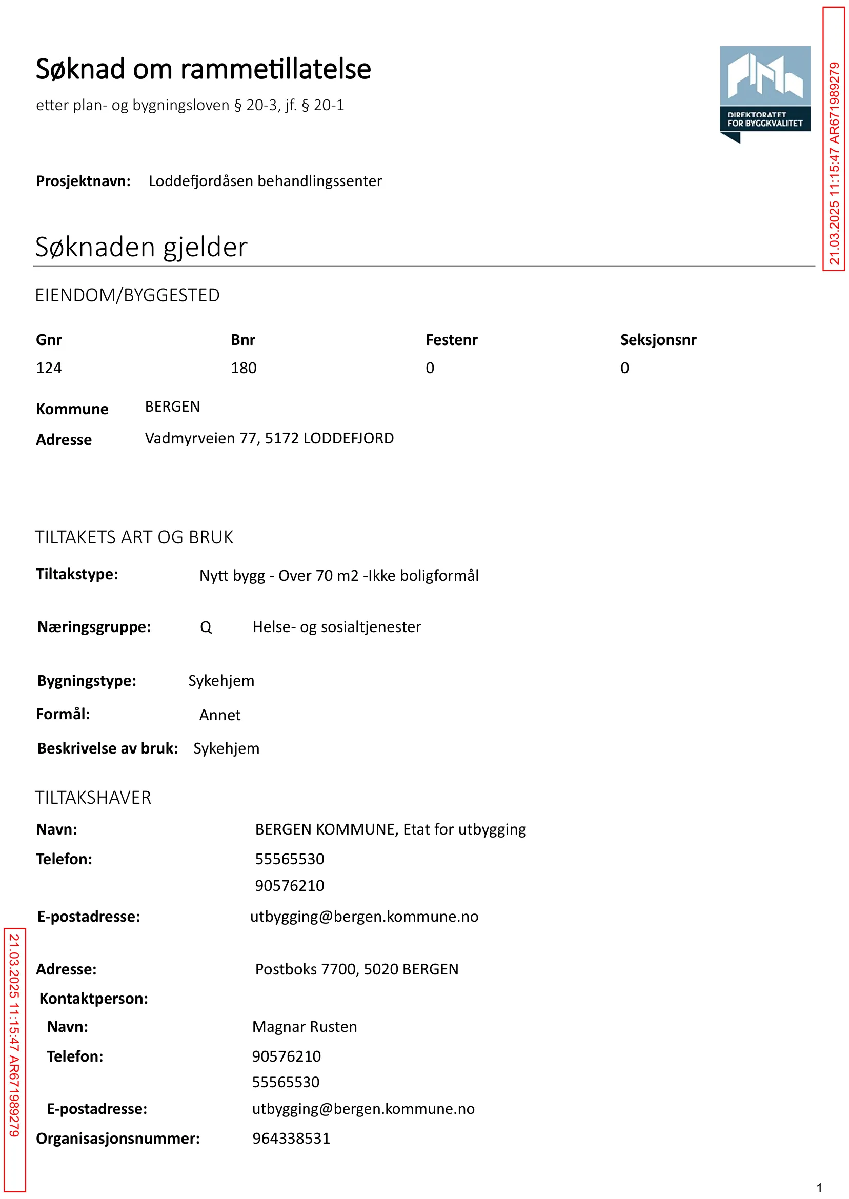 Søknad om rammetillatelse