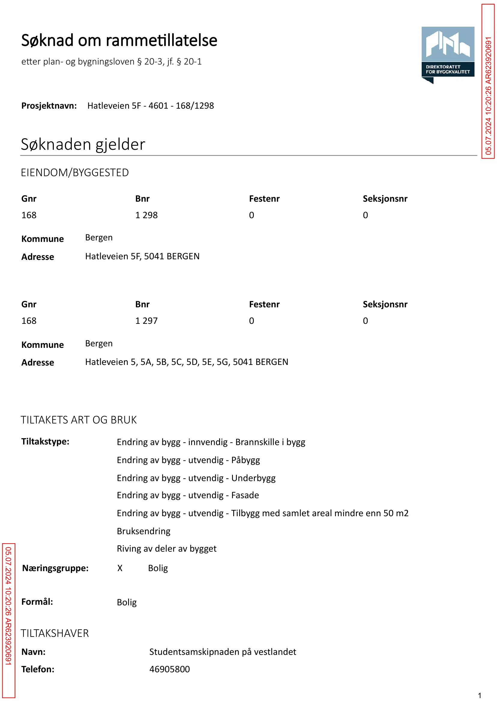 Søknad om rammetillatelse