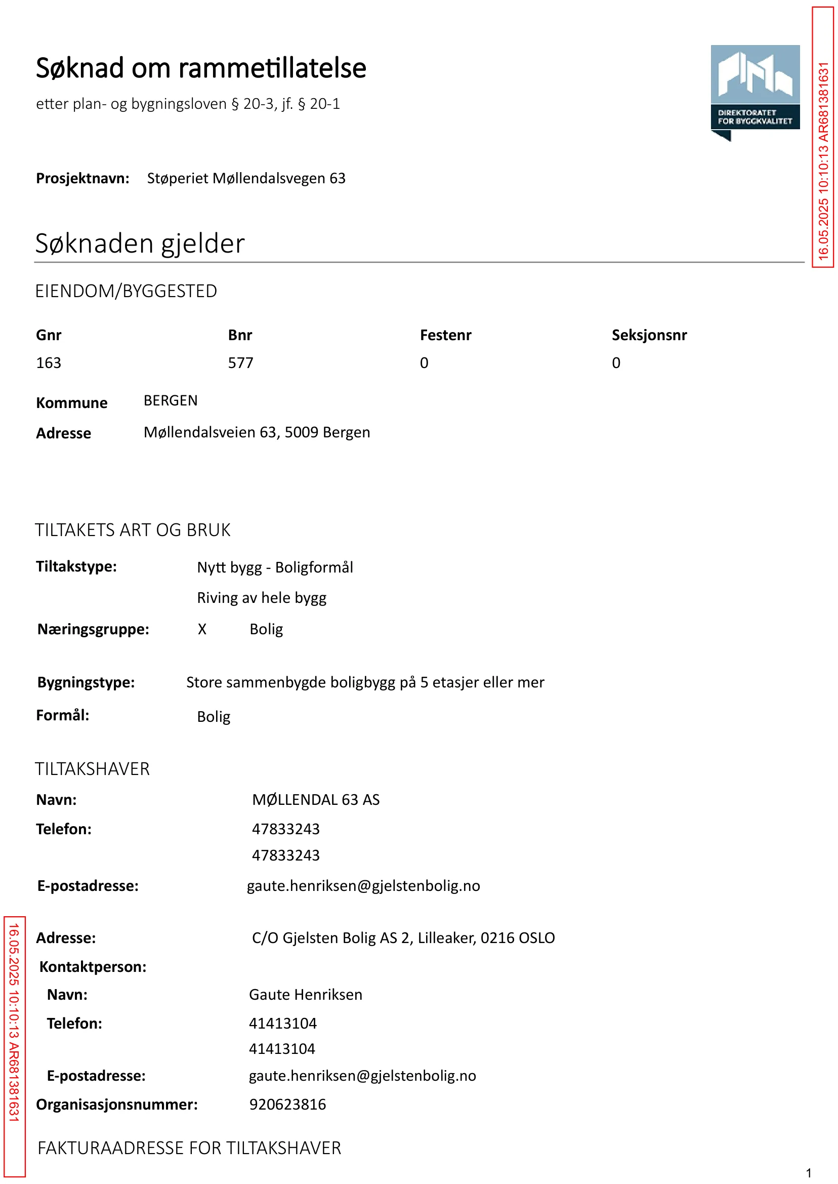 Søknad om rammetillatelse