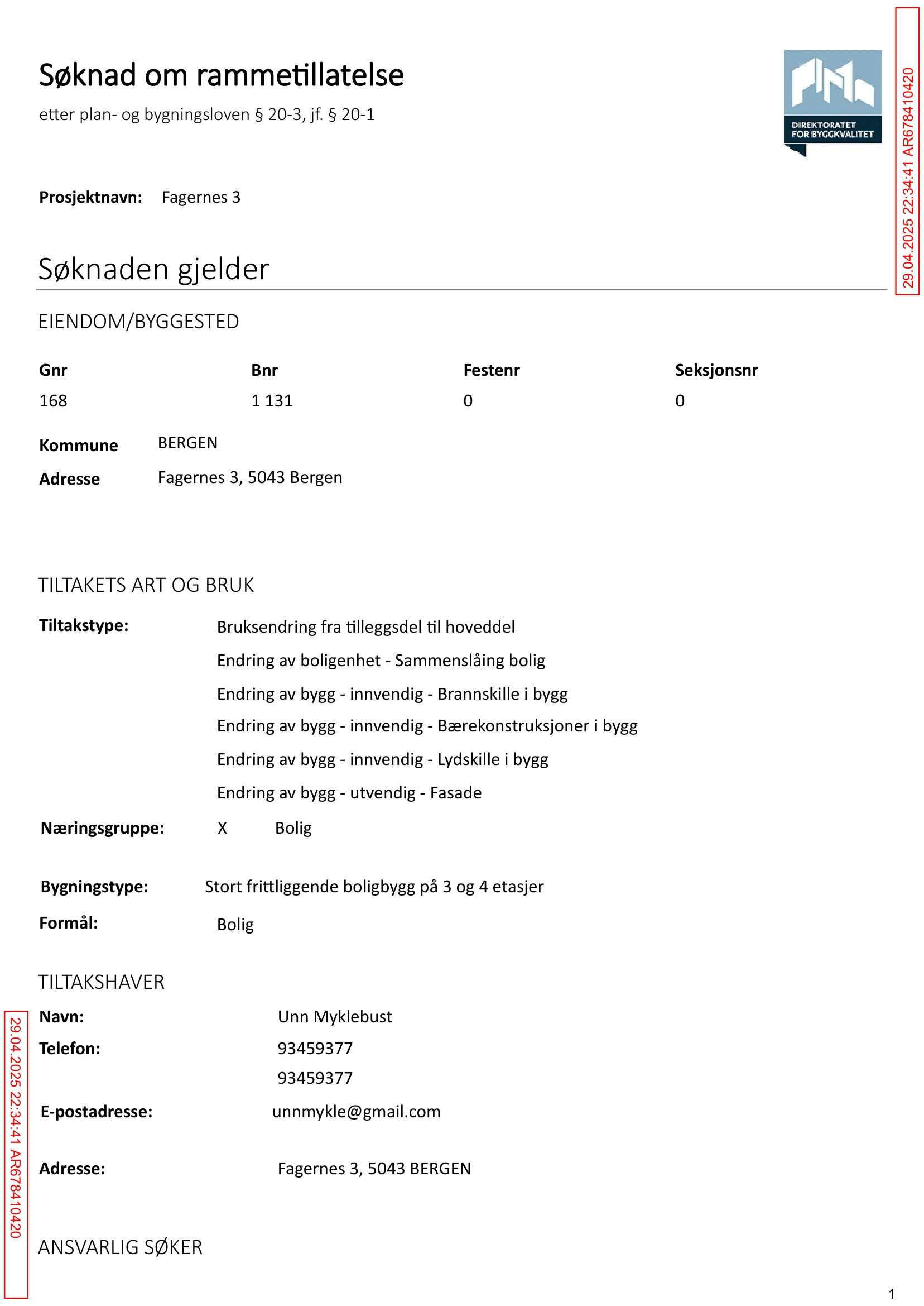 Søknad om rammetillatelse
