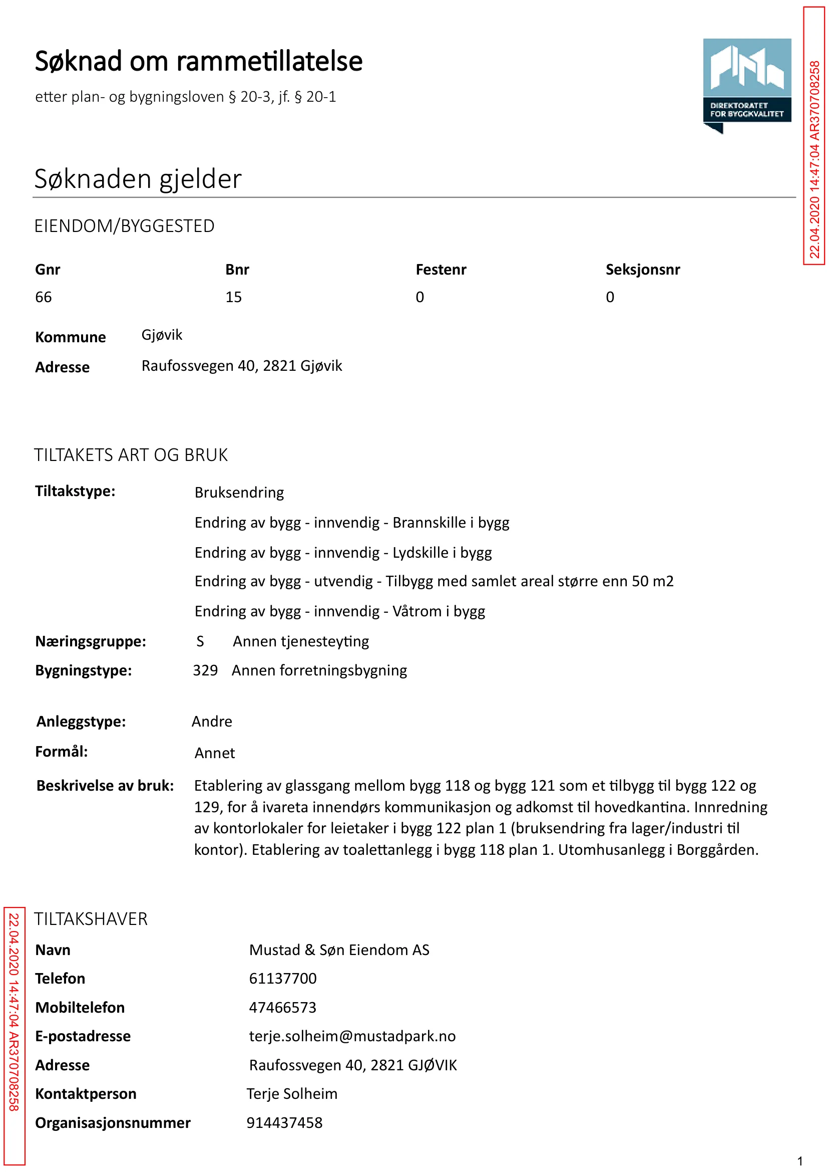 Søknad om rammetillatelse