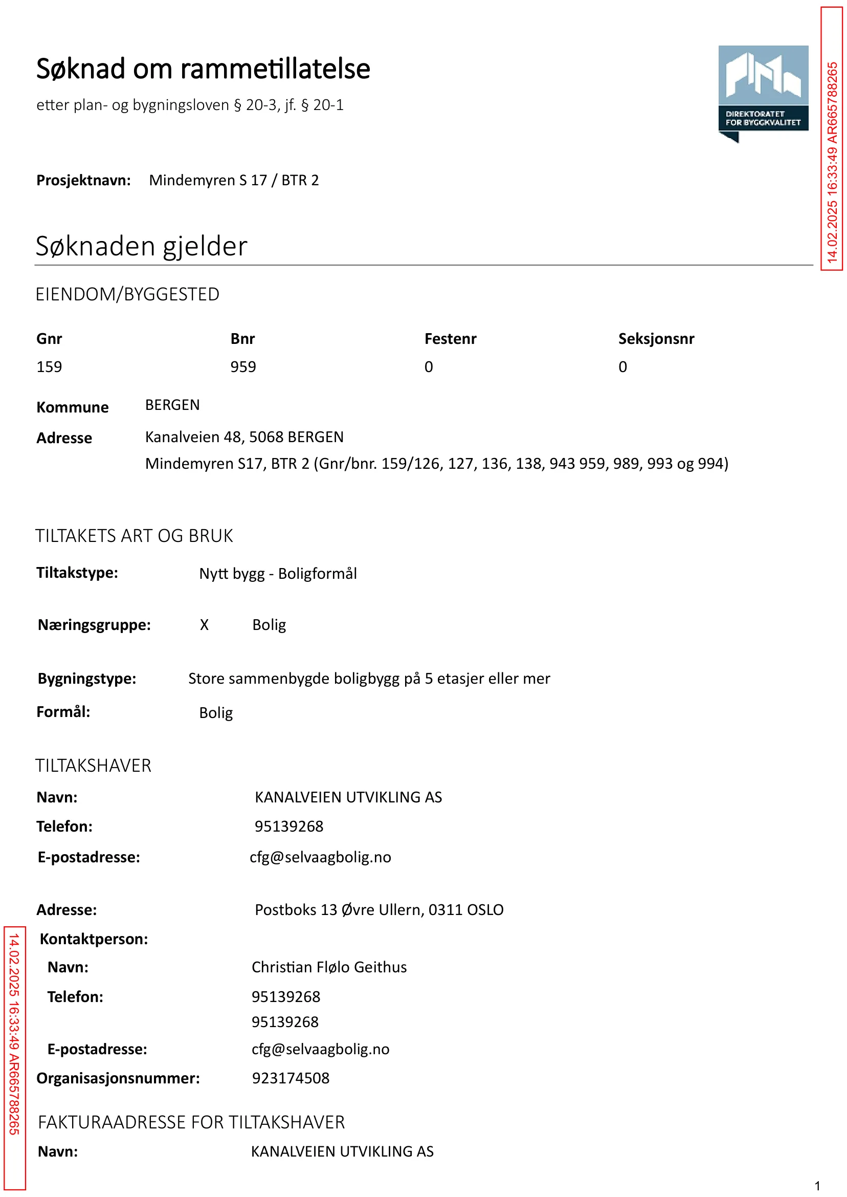 Søknad om rammetillatelse