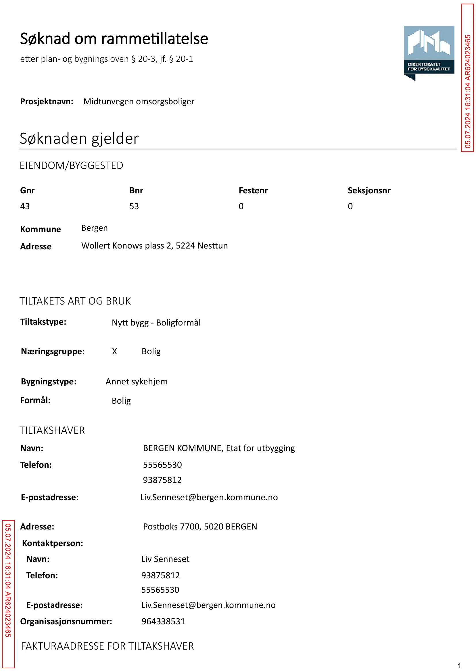 Søknad om rammetillatelse