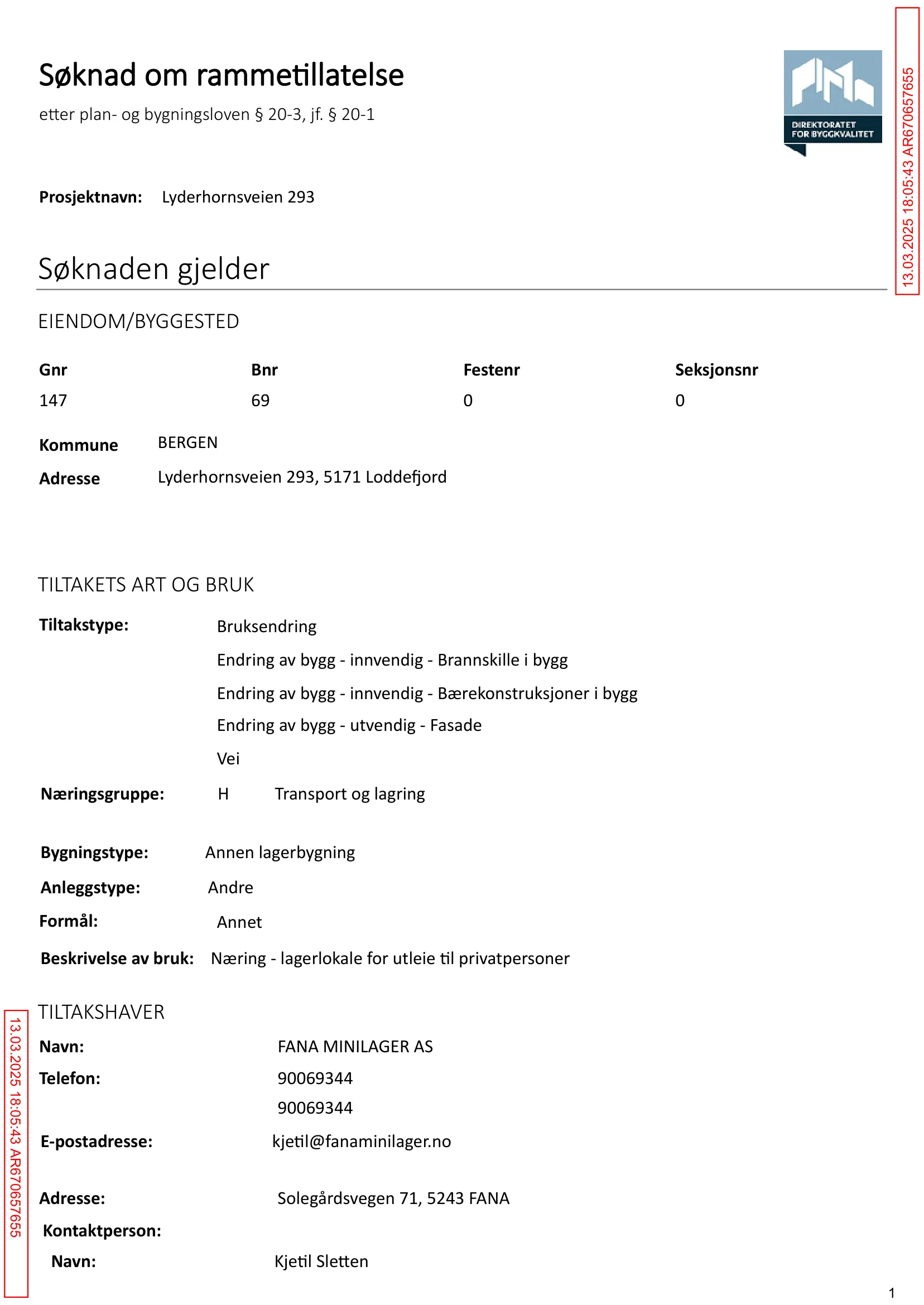 Søknad om rammetillatelse