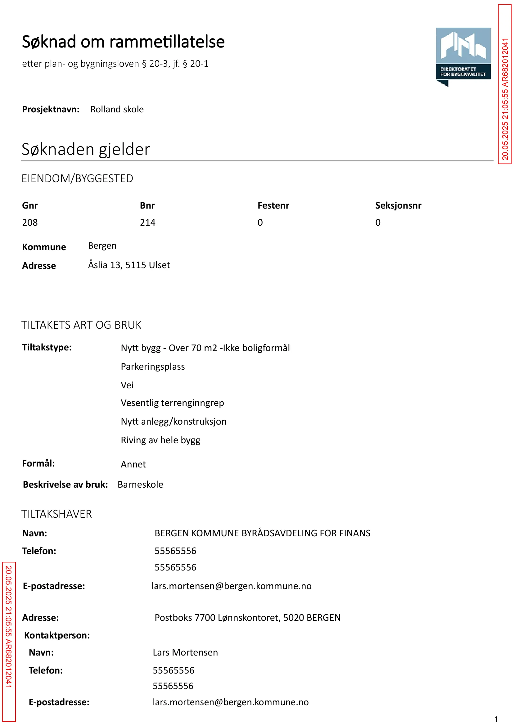 Søknad om rammetillatelse