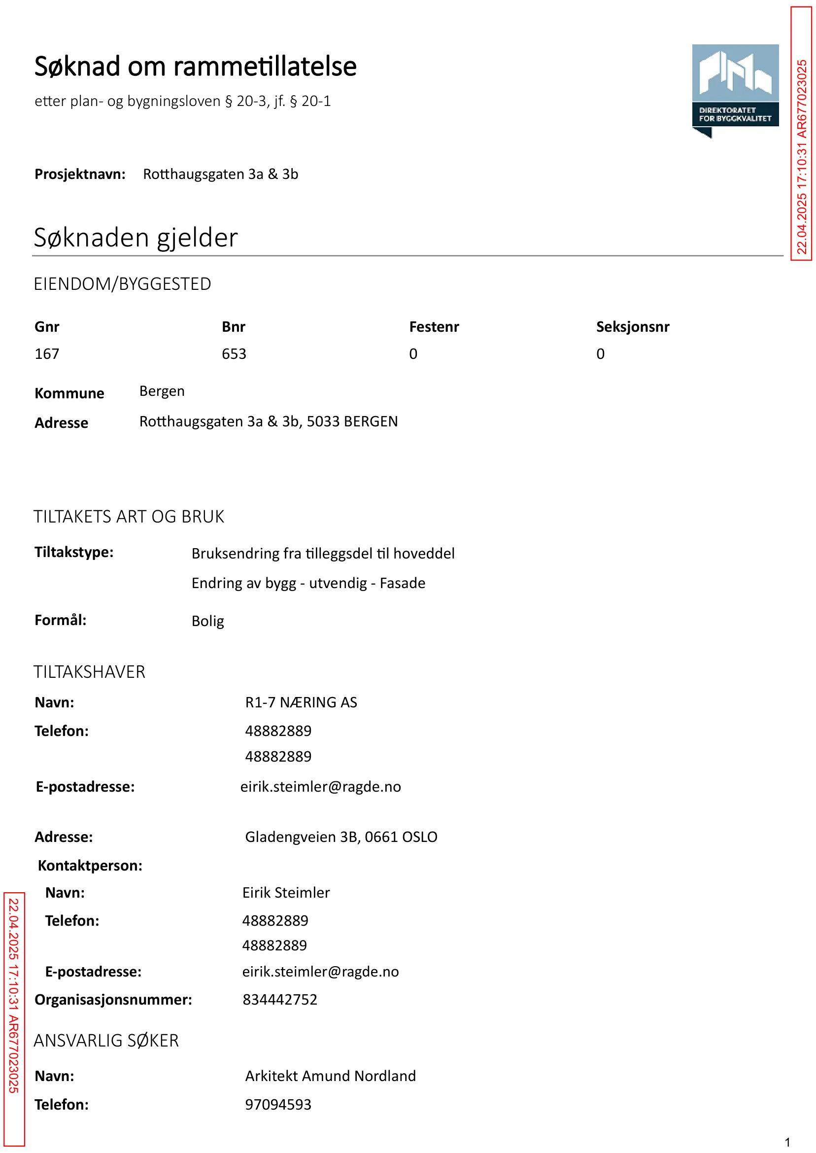 Søknad om rammetillatelse