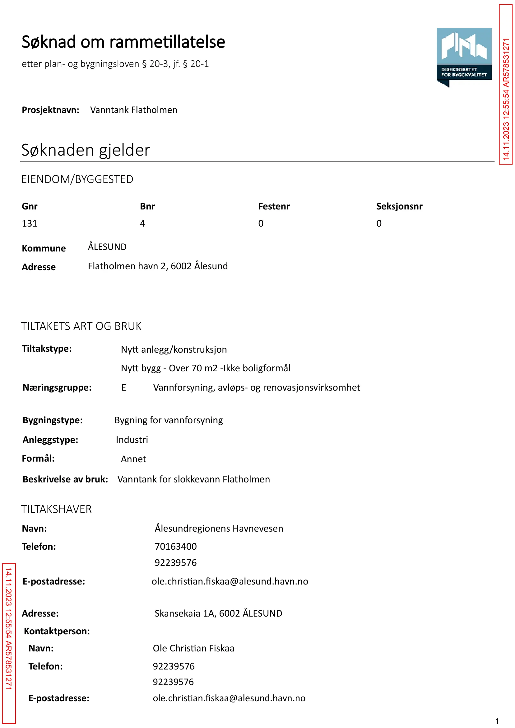 Søknad om rammetillatelse