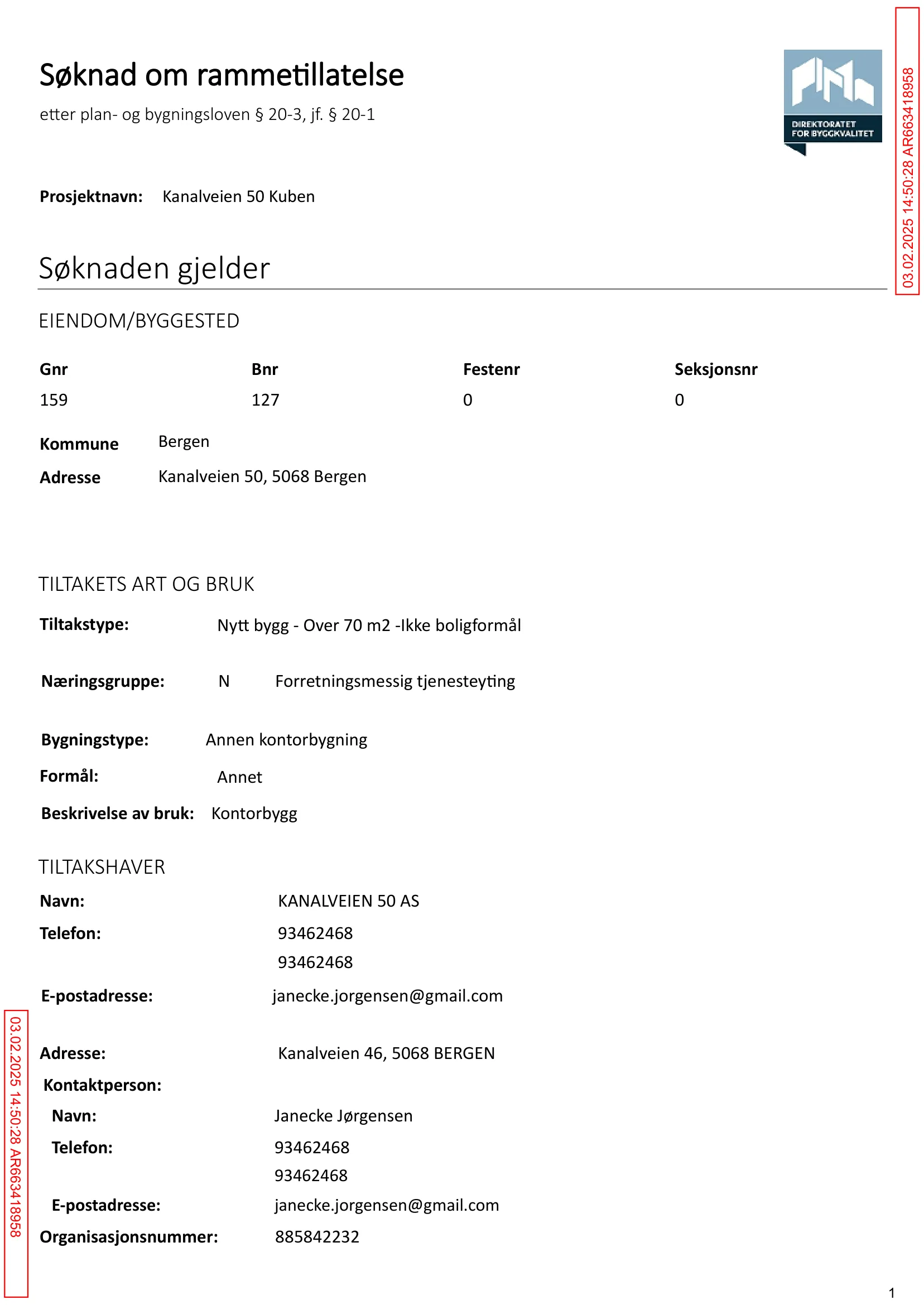 Søknad om rammetillatelse