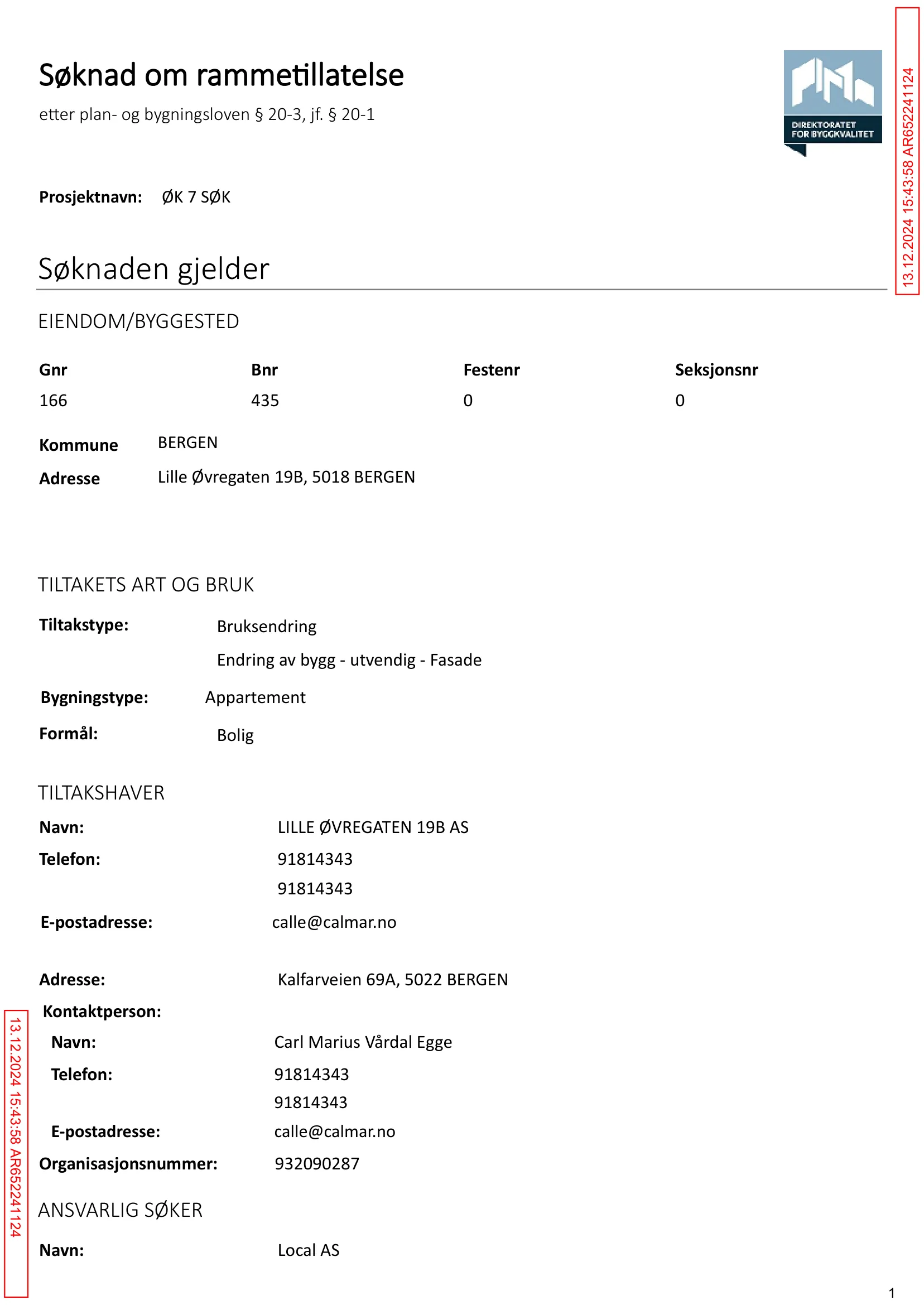 Søknad om rammetillatelse