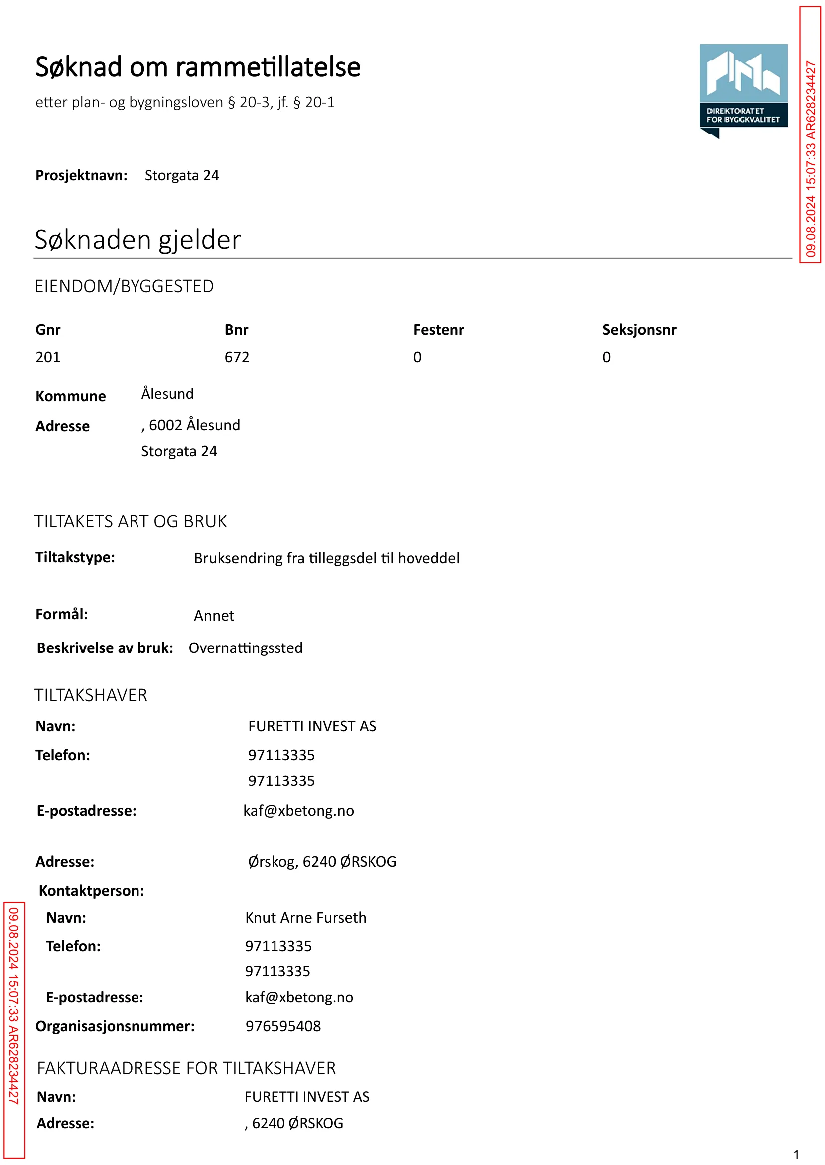 Søknad om rammetillatelse