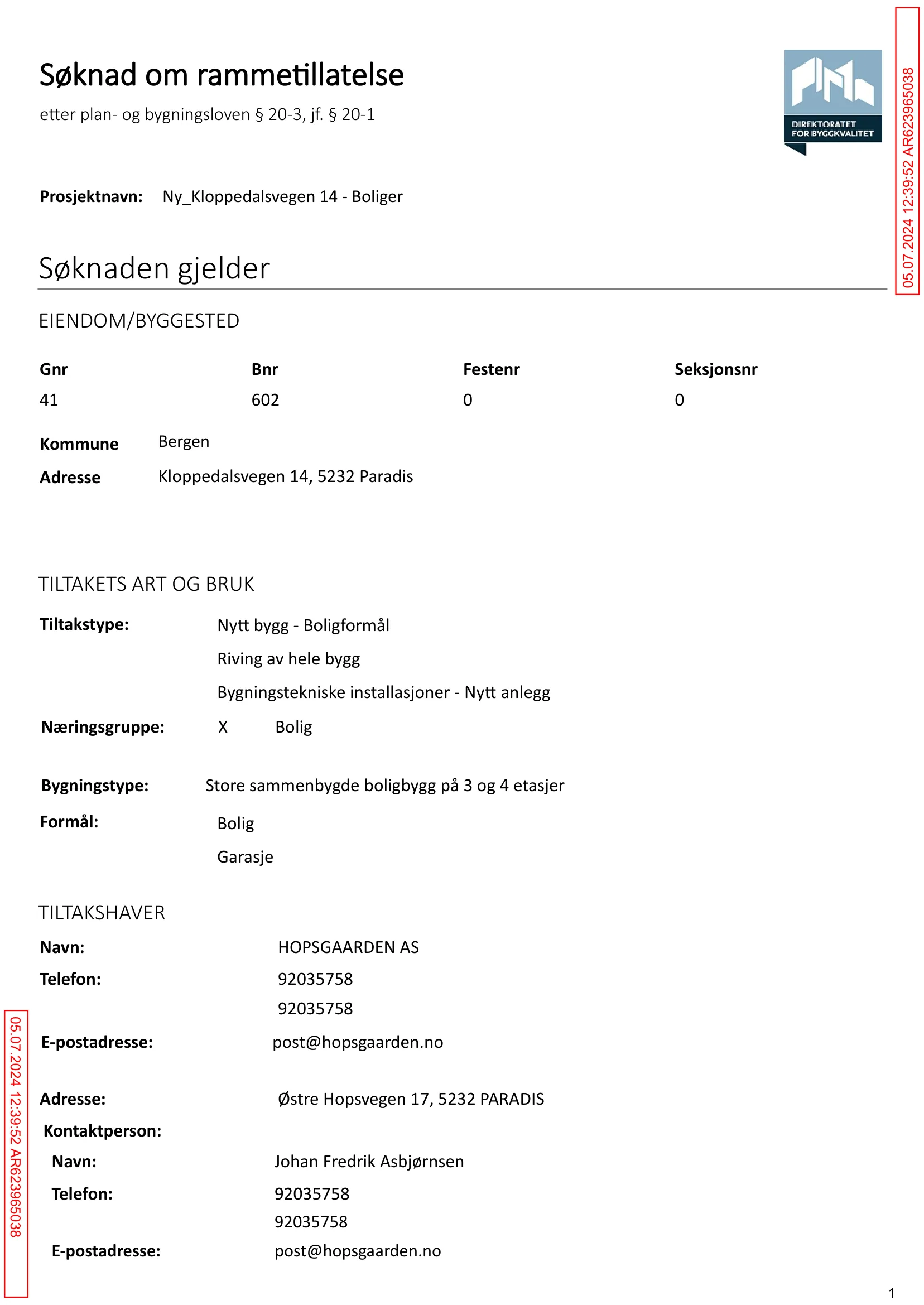 Søknad om rammetillatelse