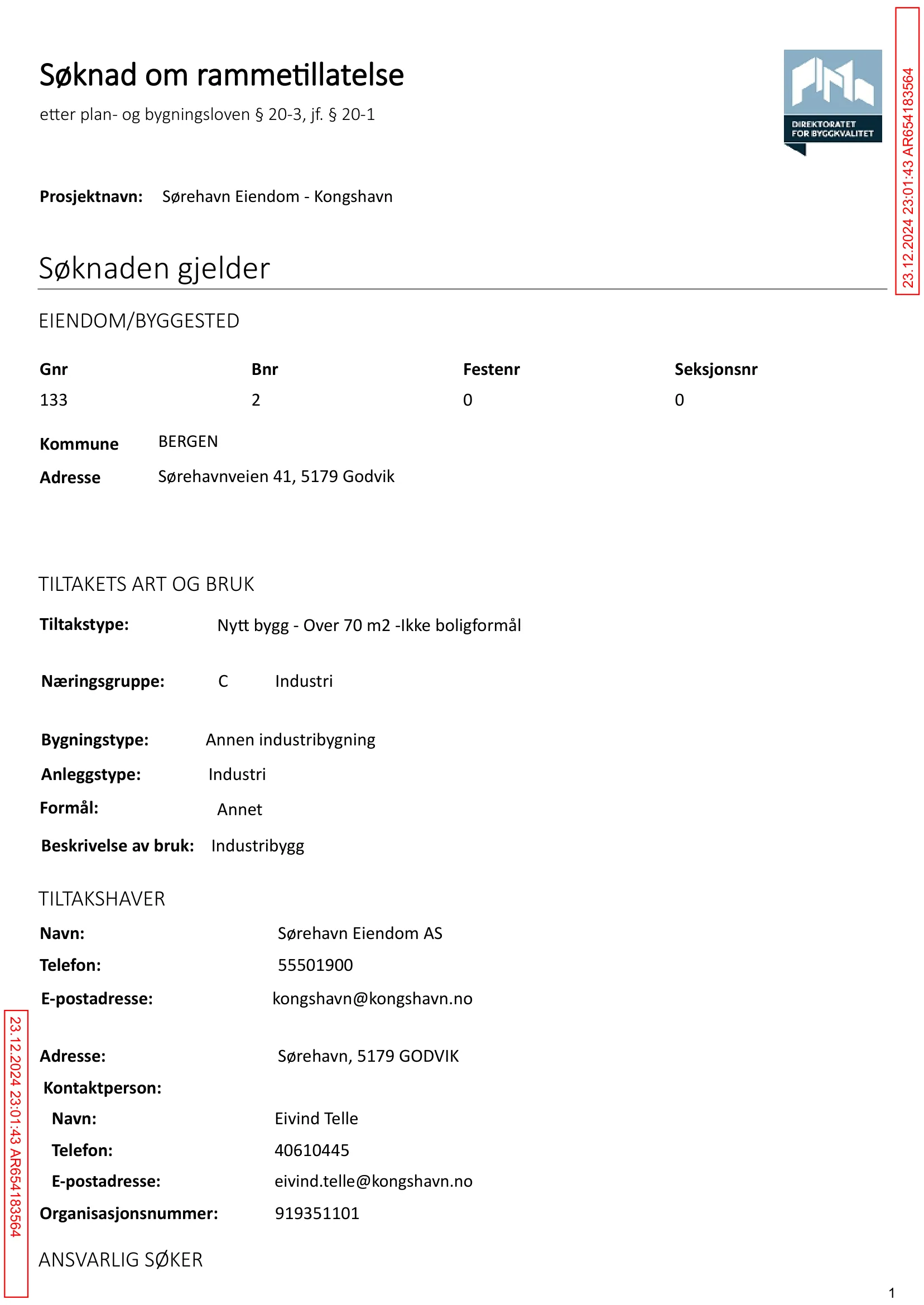 Søknad om rammetillatelse