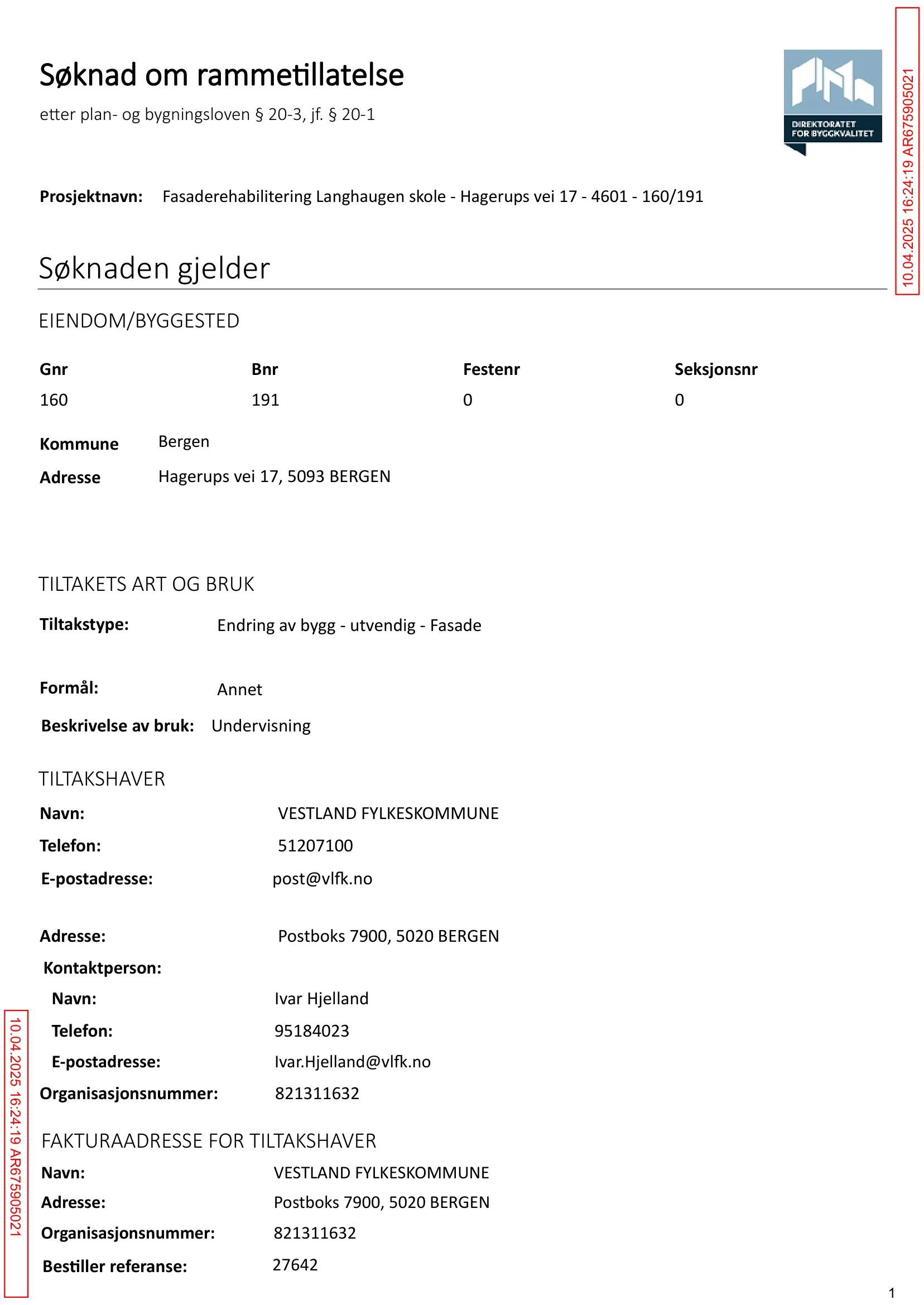 Søknad om rammetillatelse