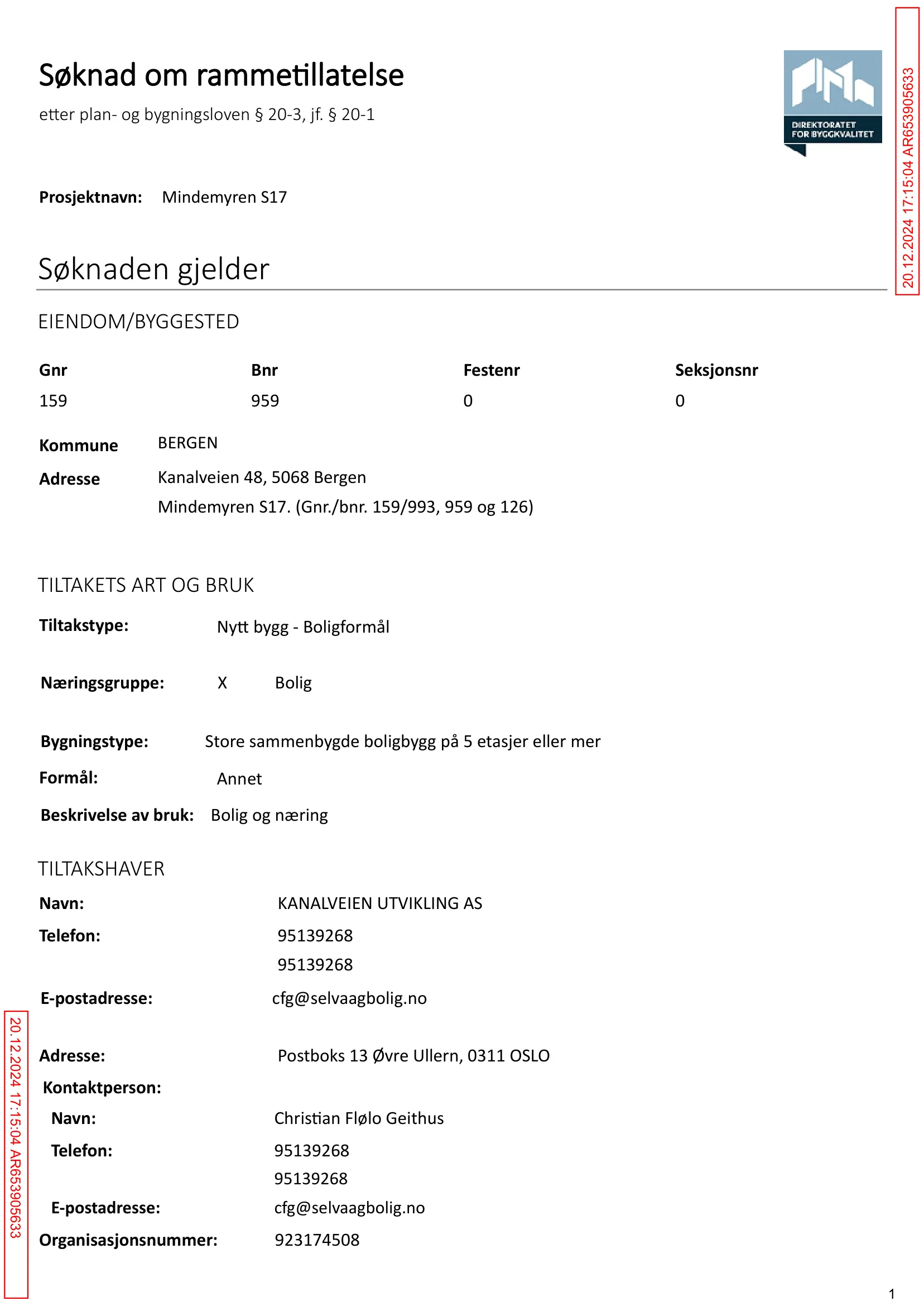 Søknad om rammetillatelse
