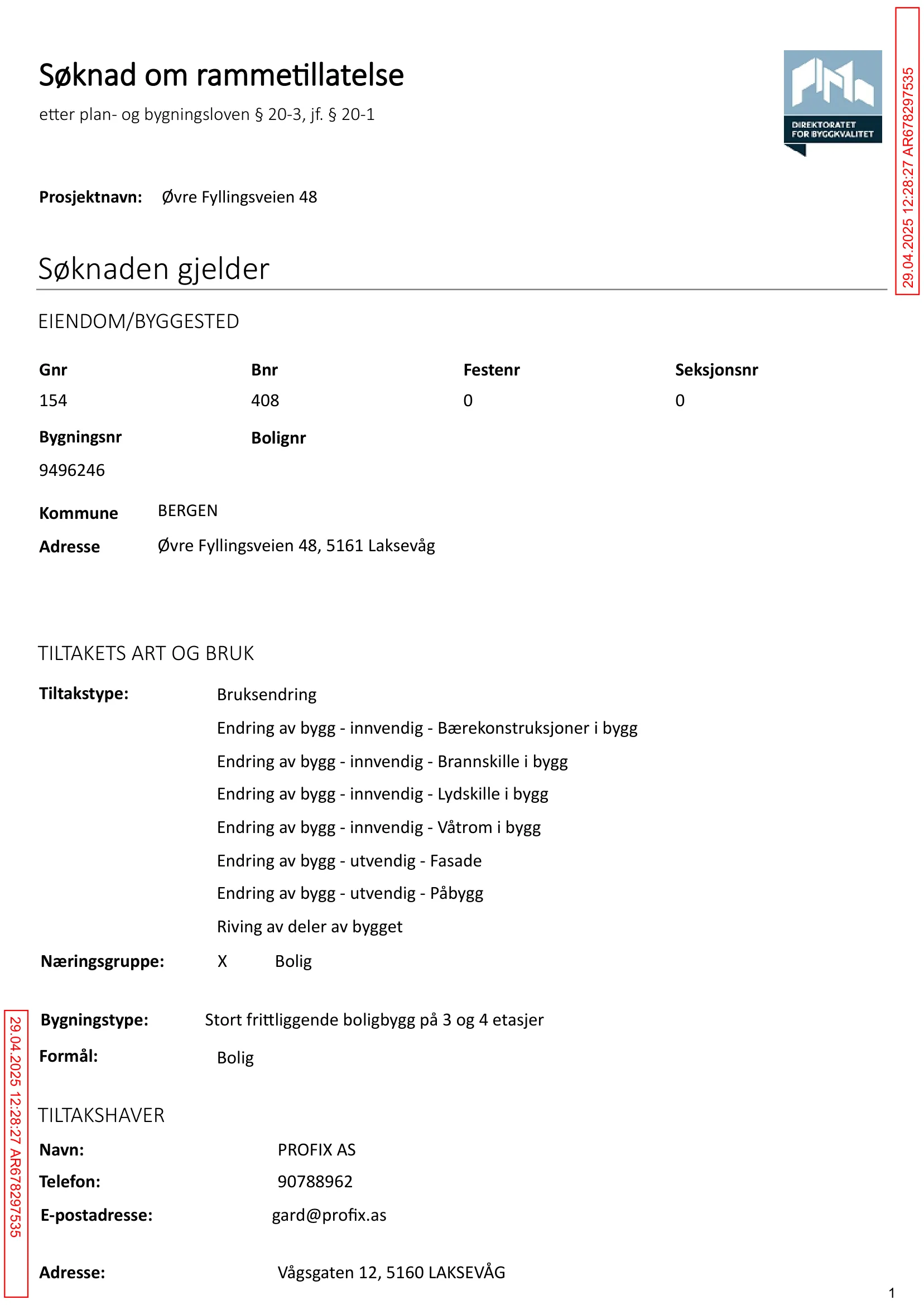 Søknad om rammetillatelse