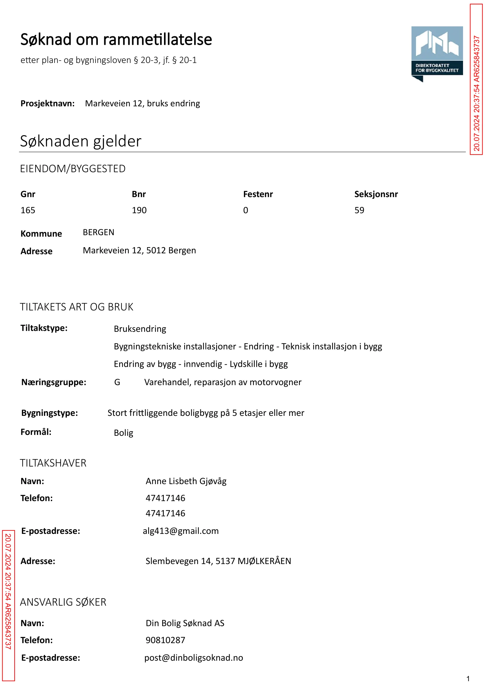 Søknad om rammetillatelse