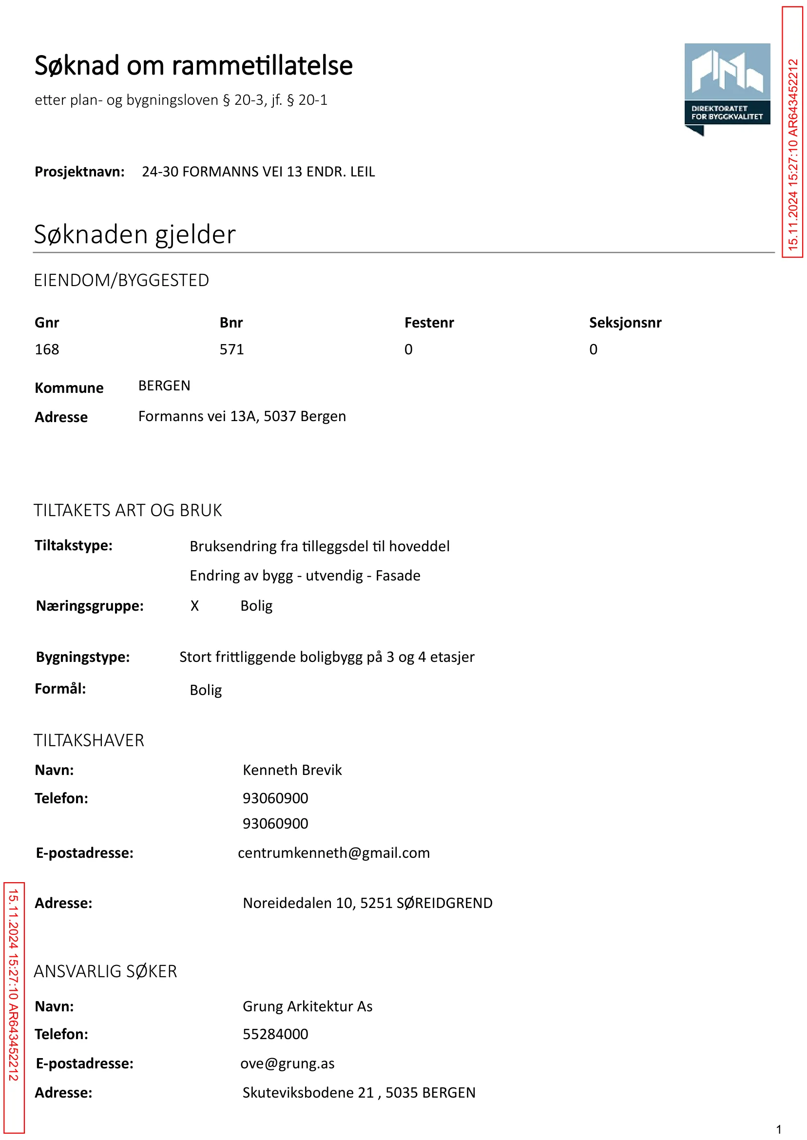 Søknad om rammetillatelse