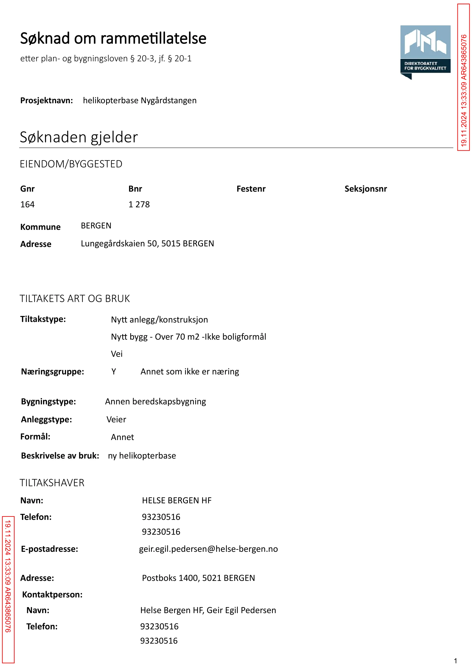 Søknad om rammetillatelse